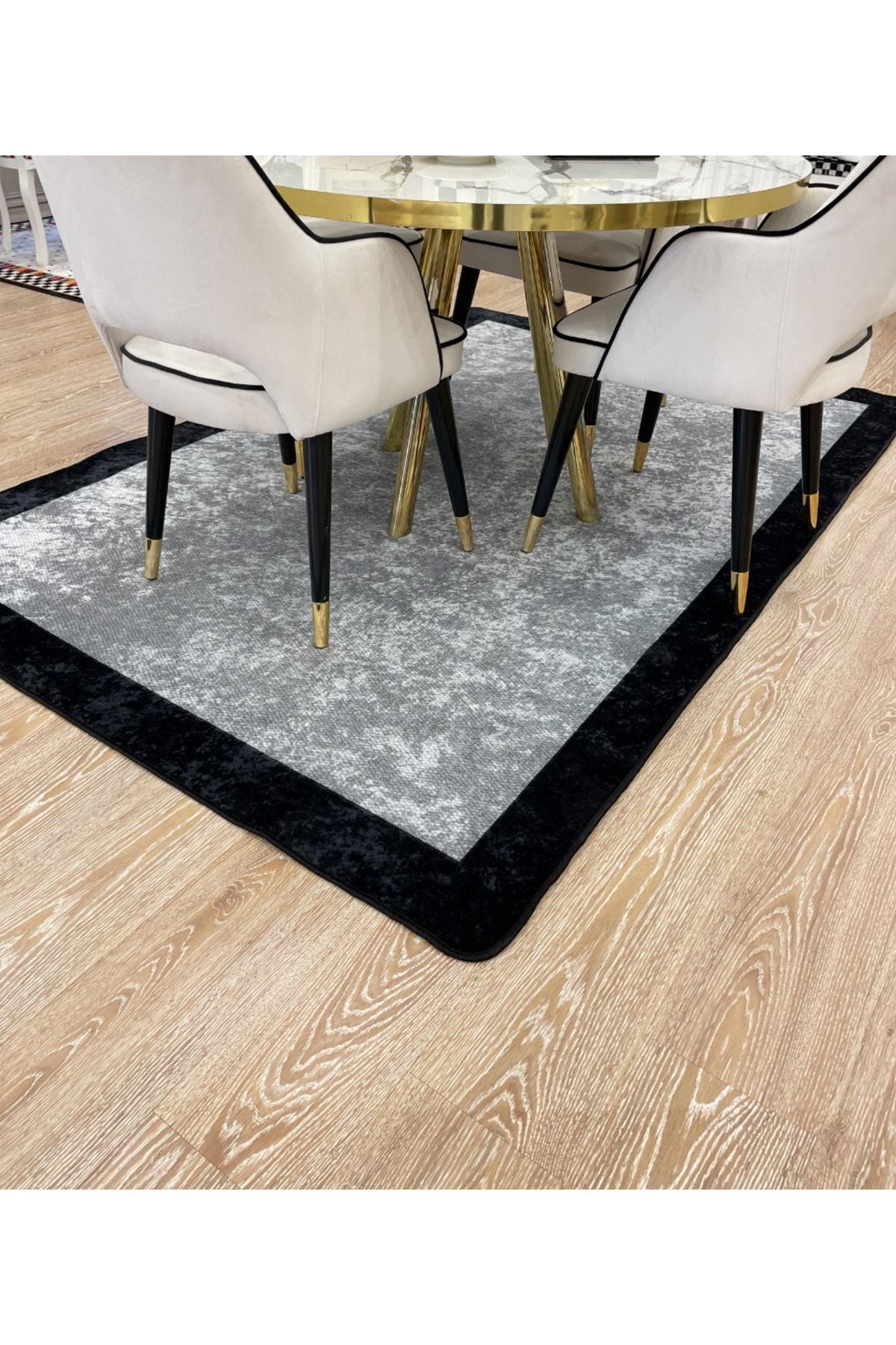 Jüt Görünümlü Yıkanabilir Kaymaz Taban Salon Halısı Mutfak Halısı Koridor Halısı - Kahve - Bej