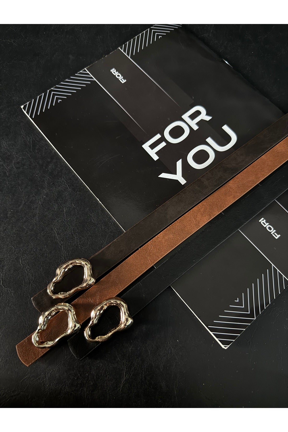 3'lü Tasarım Çubuk Toka İnce Kadın Kemeri, Ceket Kemeri, Gömlek Kemeri, Elbise Kemeri