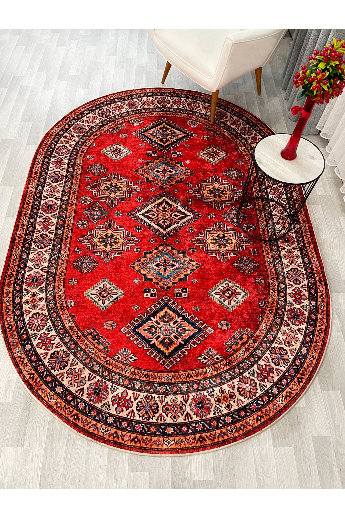 Kilim Motifli Klasik Kaymaz Taban Halı
