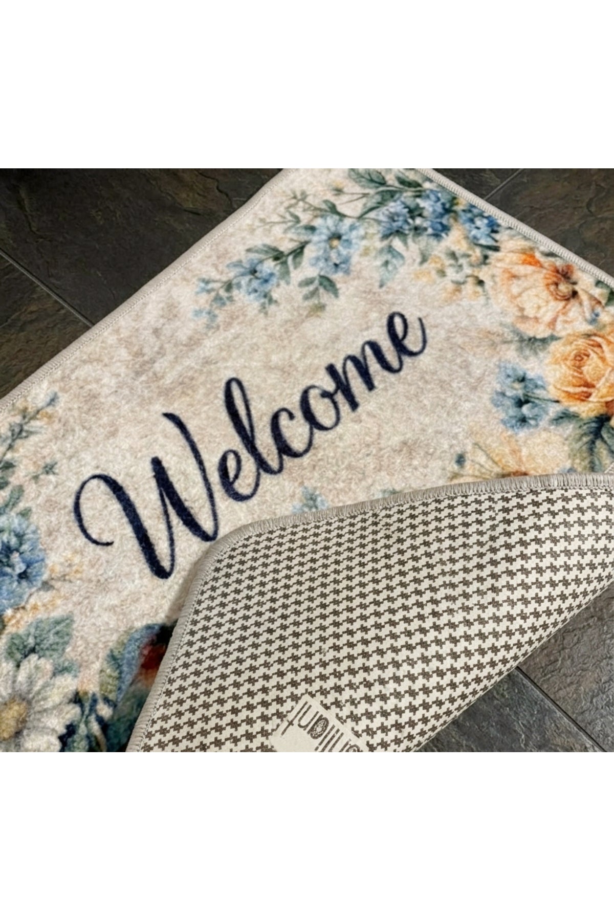 Dekoratif Welcome Yazılı Kapı Önü Paspası (Ebat 50x70)