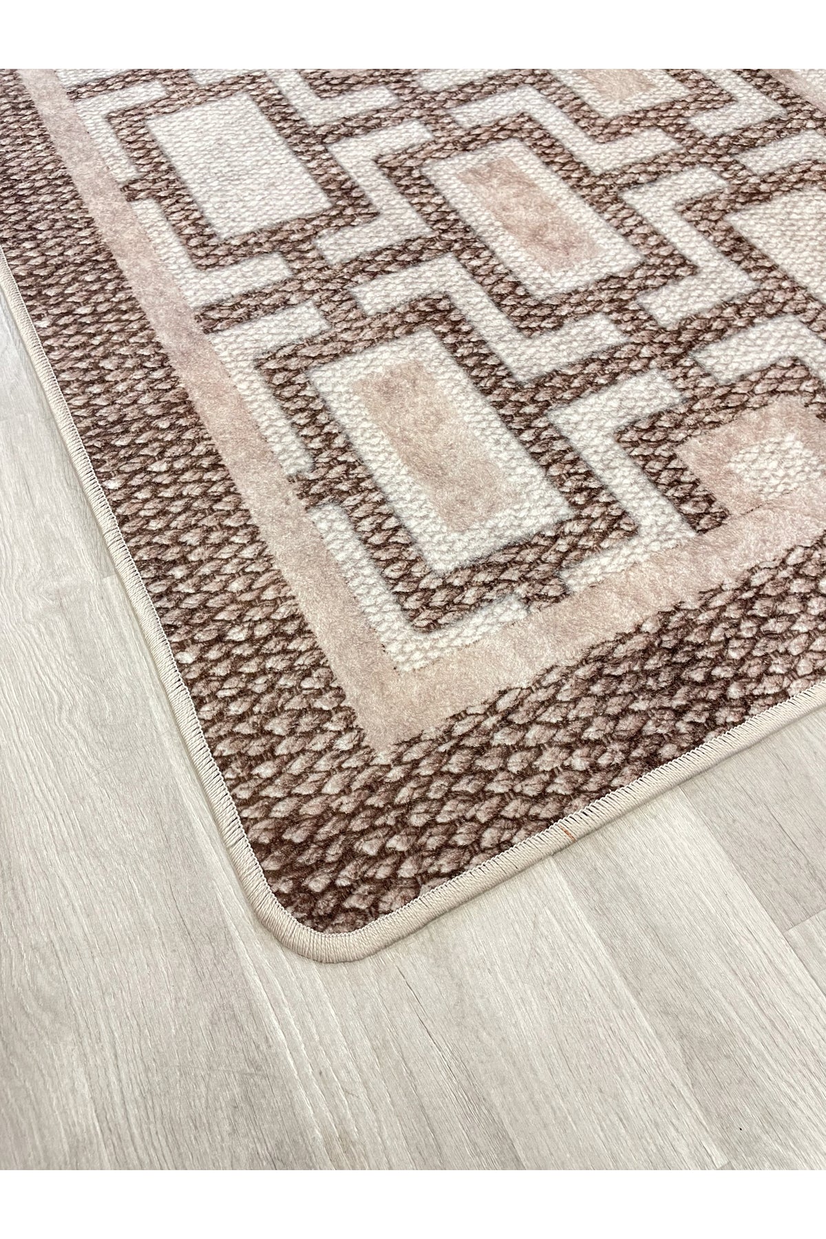 Geometrik Desen Modern Lateks Taban Salon Yolluk Antre Halı