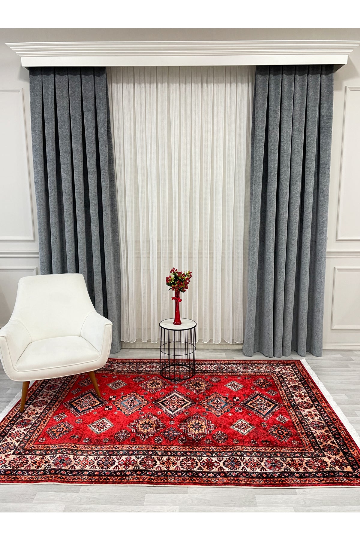 Kilim Motifli SAÇAKLI Klasik Kaymaz Taban Halı