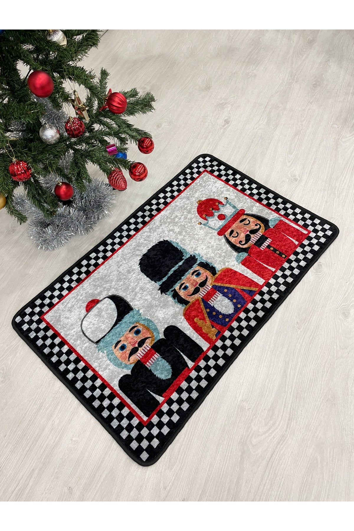 Kurşun Asker Detaylı Dekoratif Yılbaşı Paspas Ölçü 50x70