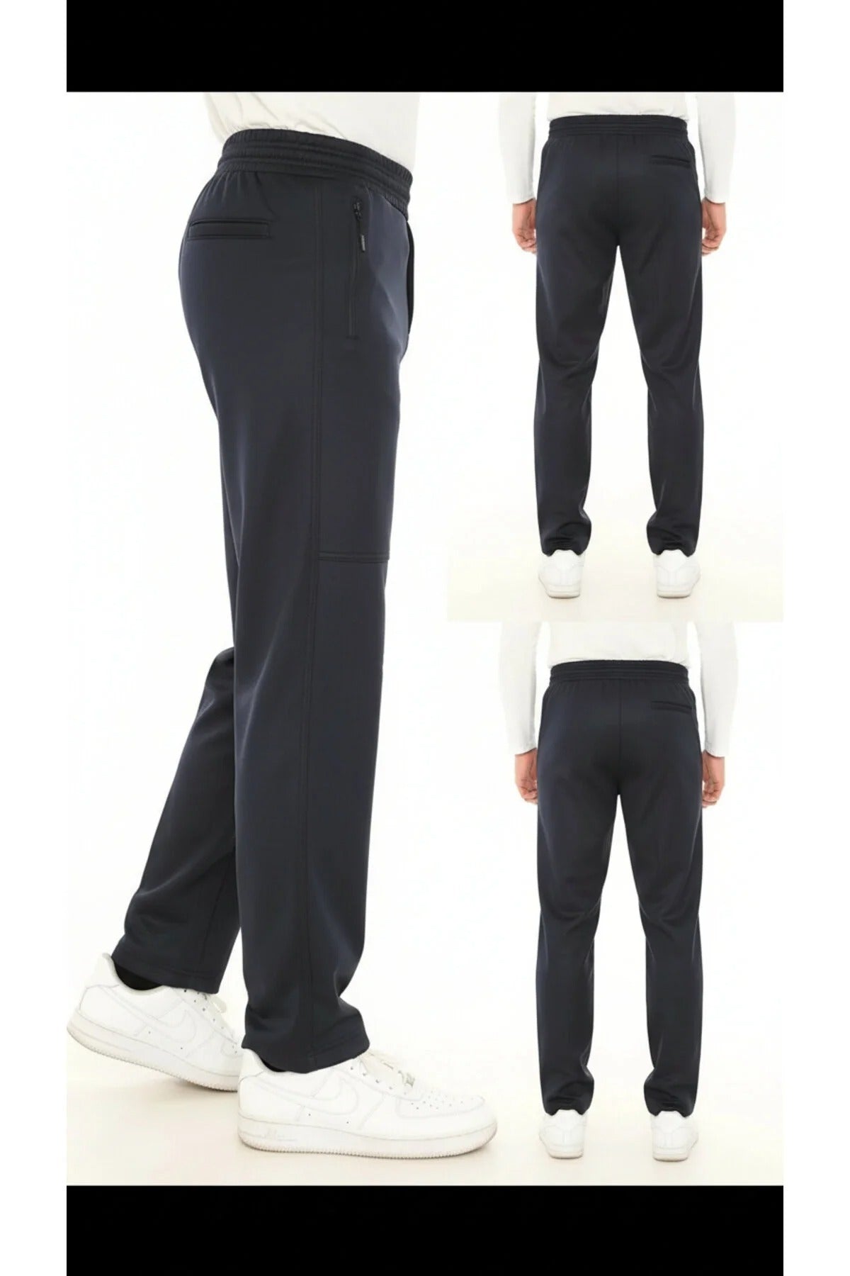Erkek Su Geçirmez Kışlık Eşofman Altı Siyah Outdoor Esnek Sporcu Pantolon