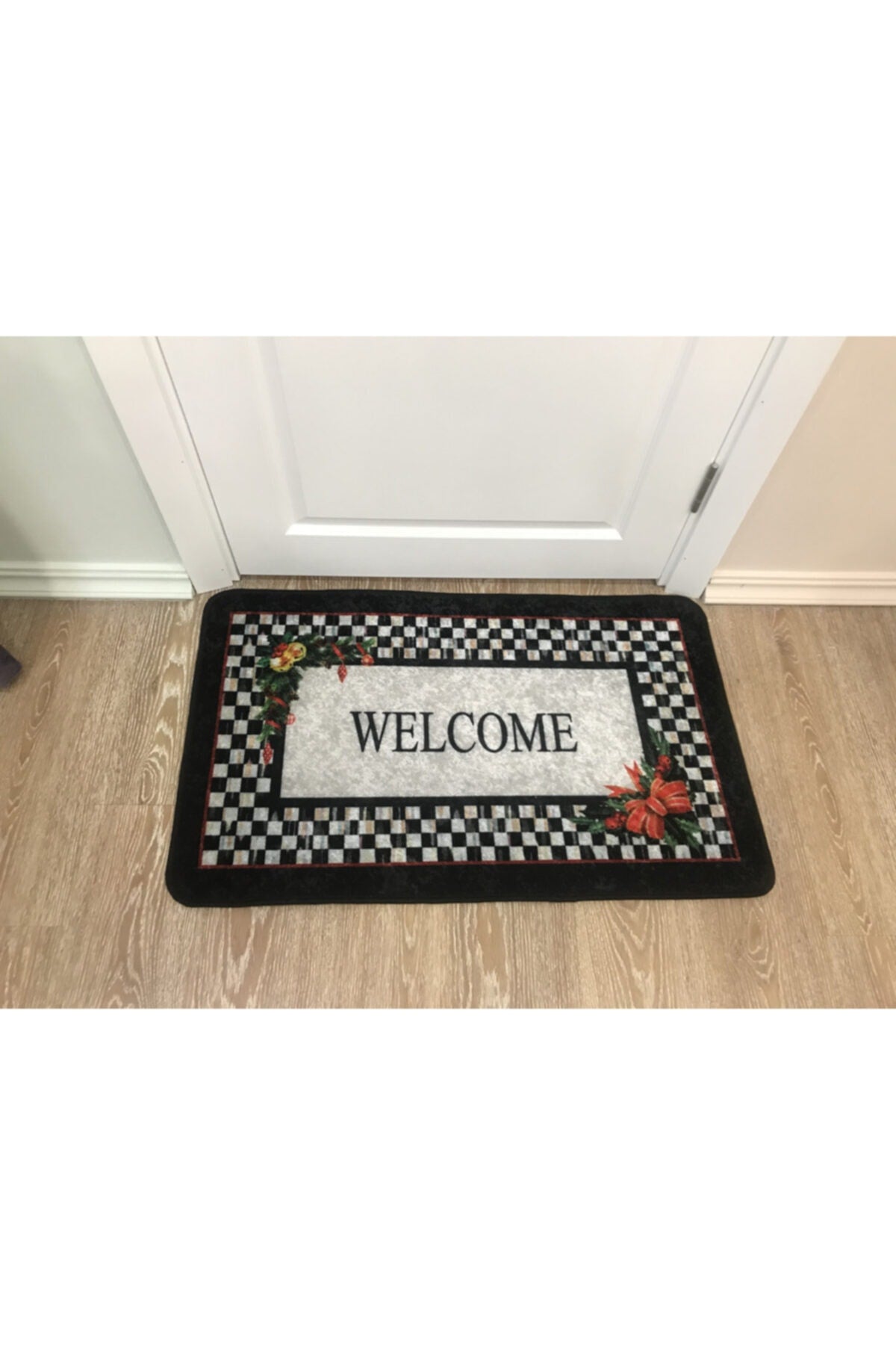 Welcome Lateks Taban Su Geçirmez Saçaksız (60x90 Ebat ) Kapıönü Paspası