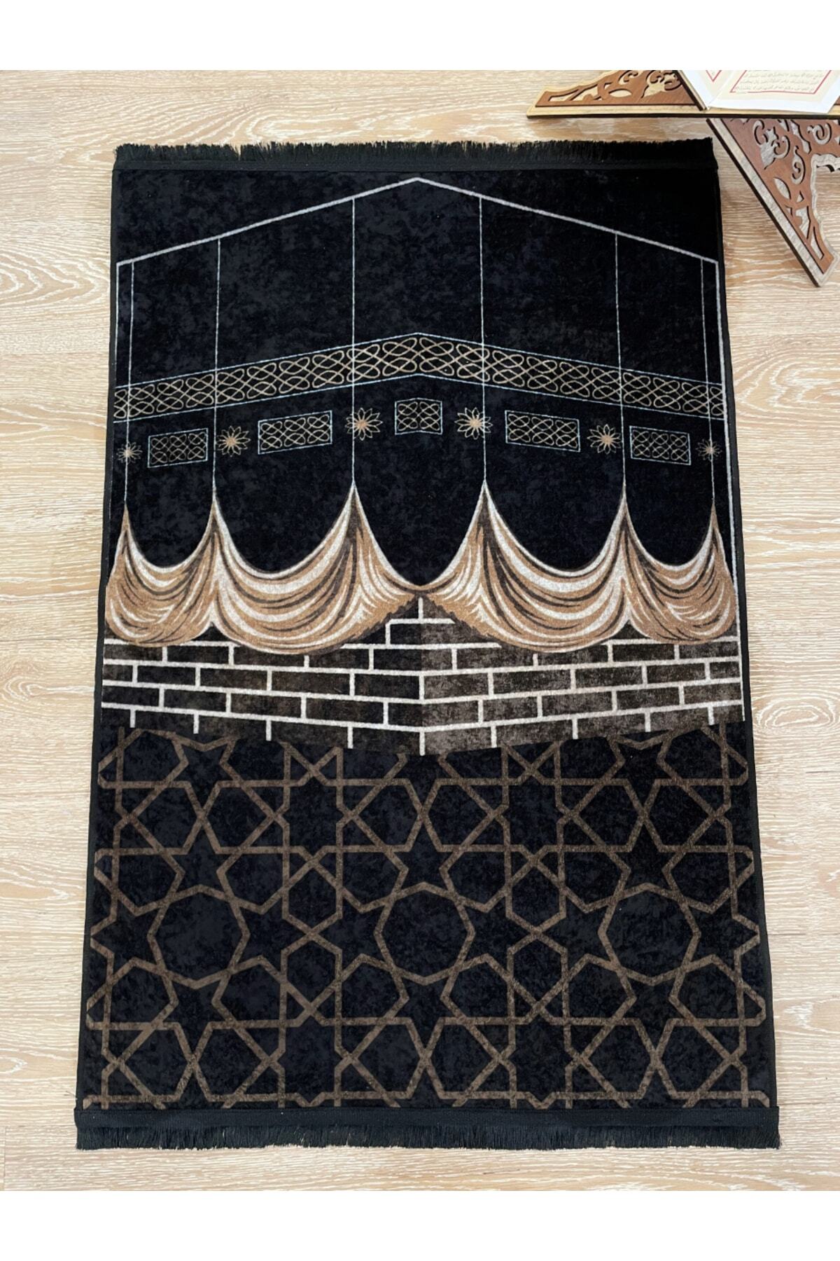 Seccade Saçaklı (lateks Taban) 75x125 Ebat - Siyah