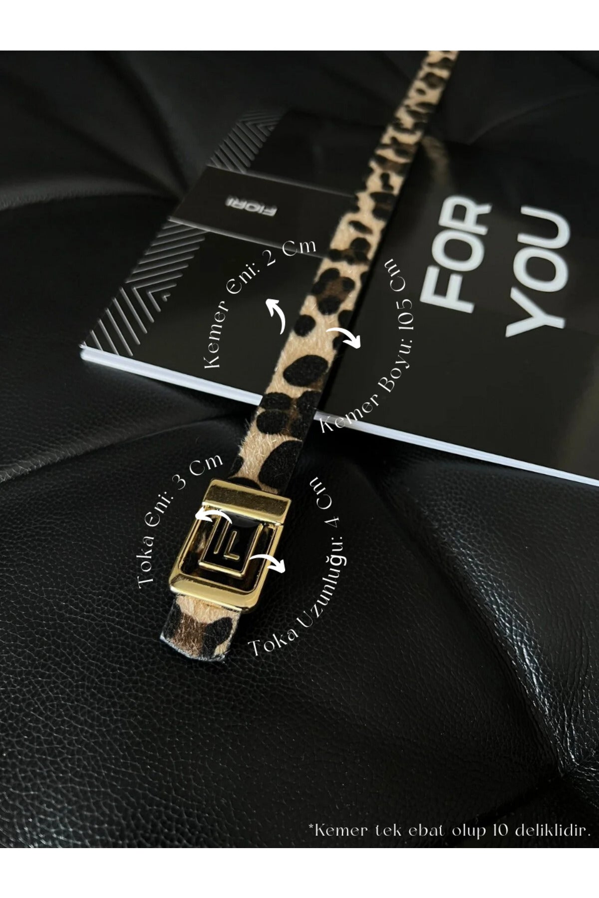 F Logolu Gold Tokalı Leopar Kadın Kemeri, Gold Kadın Kemeri, Pantolon Kemeri, Ceket Kemeri