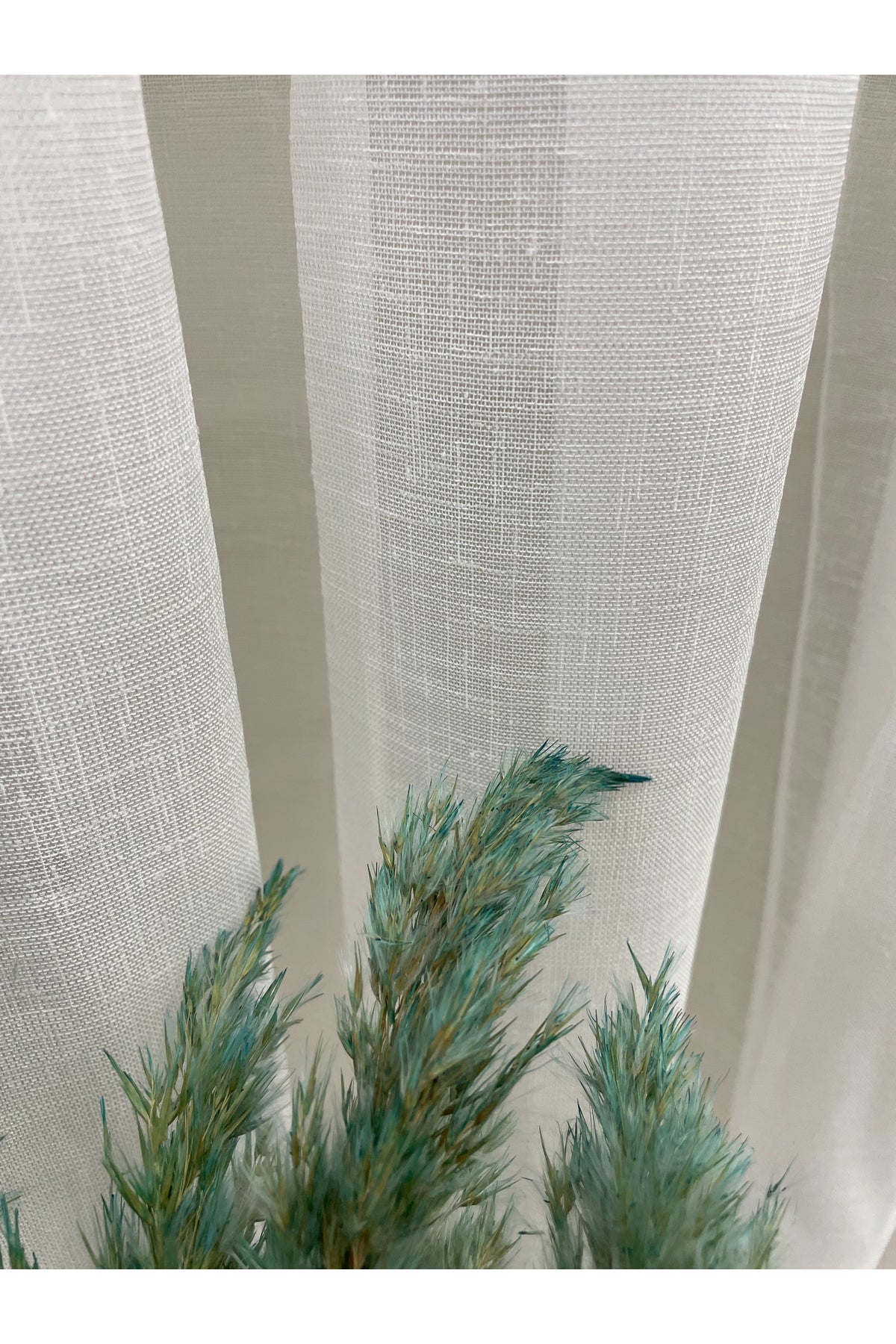 Naturel Keten Tül Perde 1/2,50 Plle - Ekru