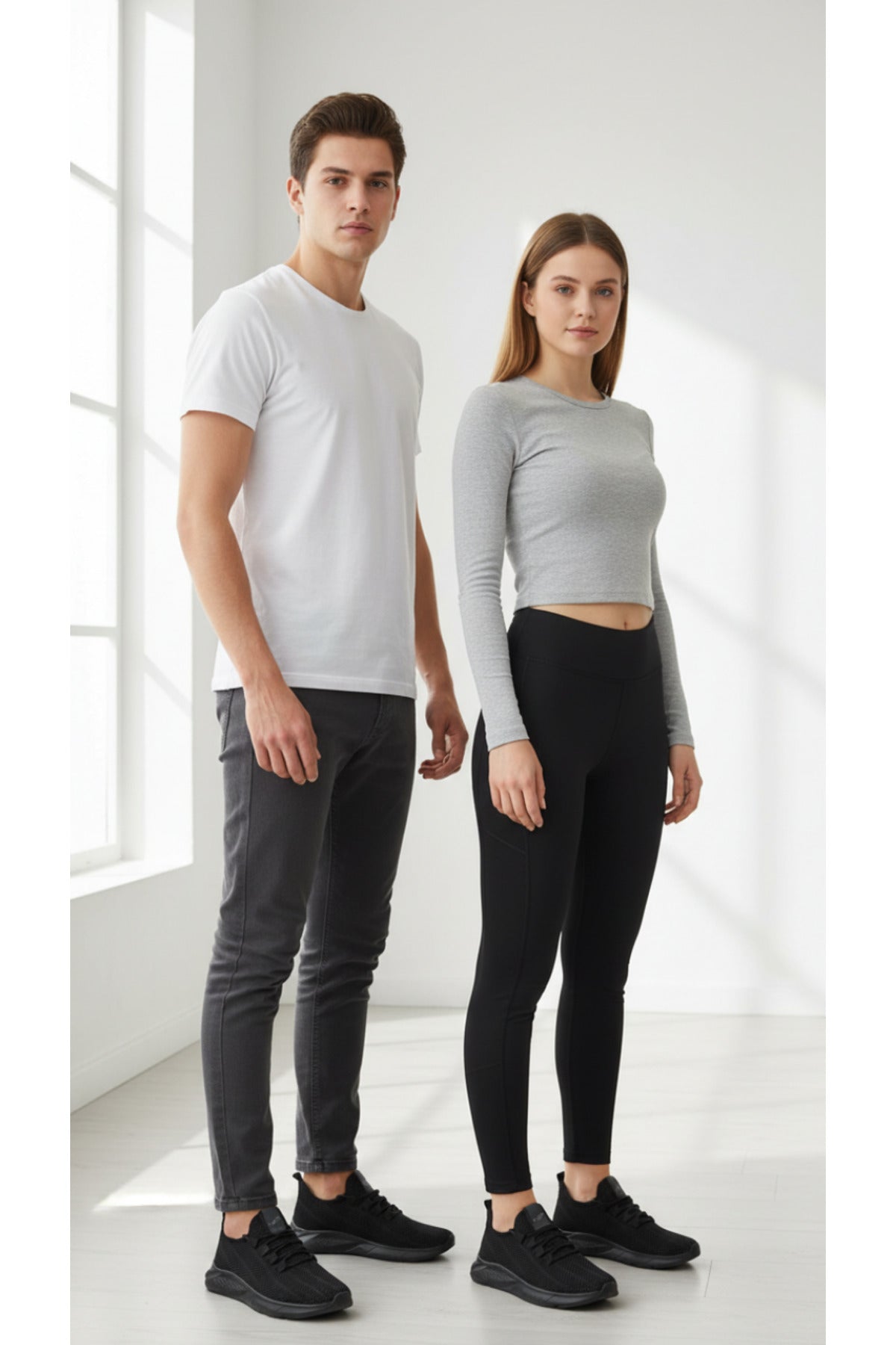 Unisex Siyah Triko Fileli Spor Ayakkabı - Hafif Tabanlı, Günlük Yürüyüş ve Koşu Ayakkabısı