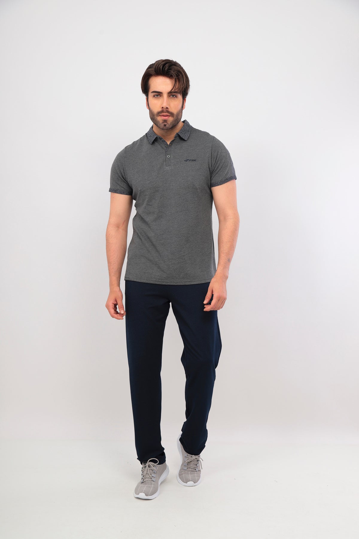 Erkek Füme Polo Yaka T-shirt Takım