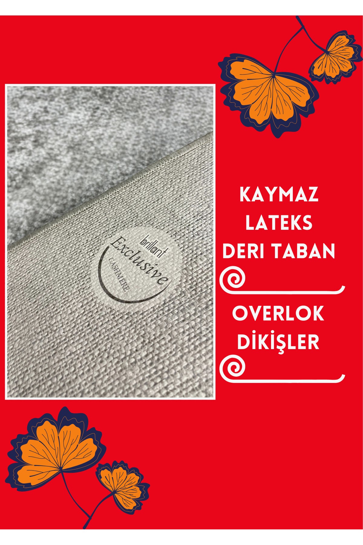 Damalı Kaymaz Taban Yıkanabilir Mutfak Yolluk Halısı