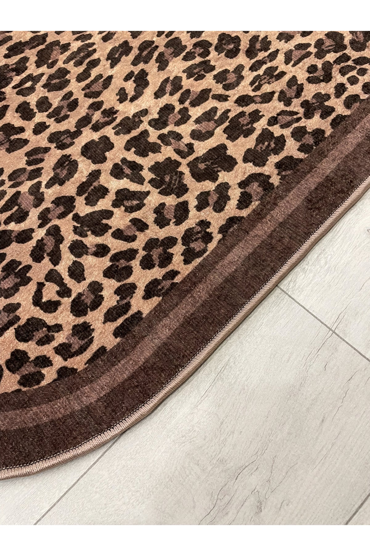 Lepoar Desenli 2 li Deri Taban Oval Banyo Paspas (60x100 - 60x50)