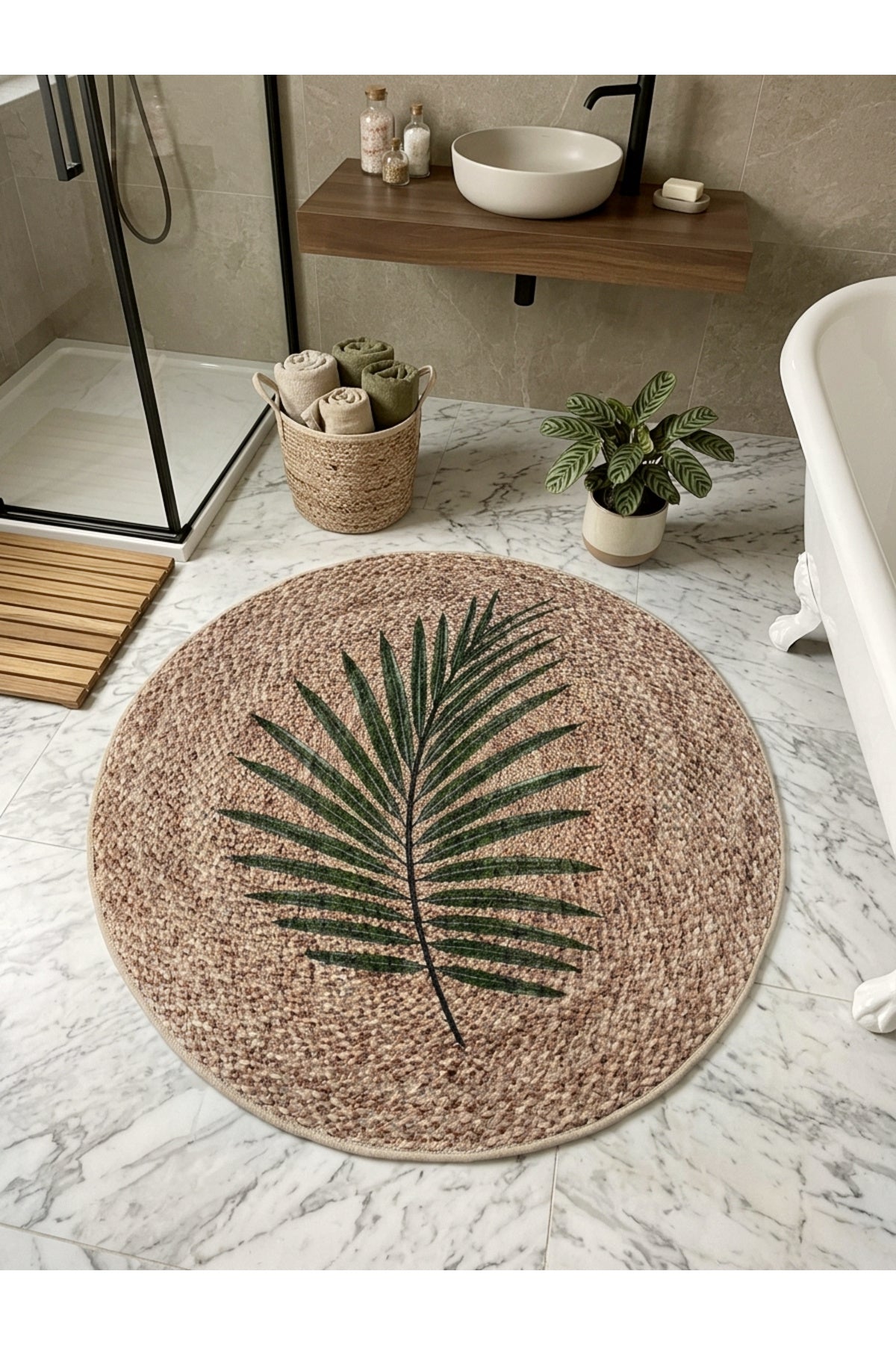 Hasır Görünümlü Banyo Paspası
