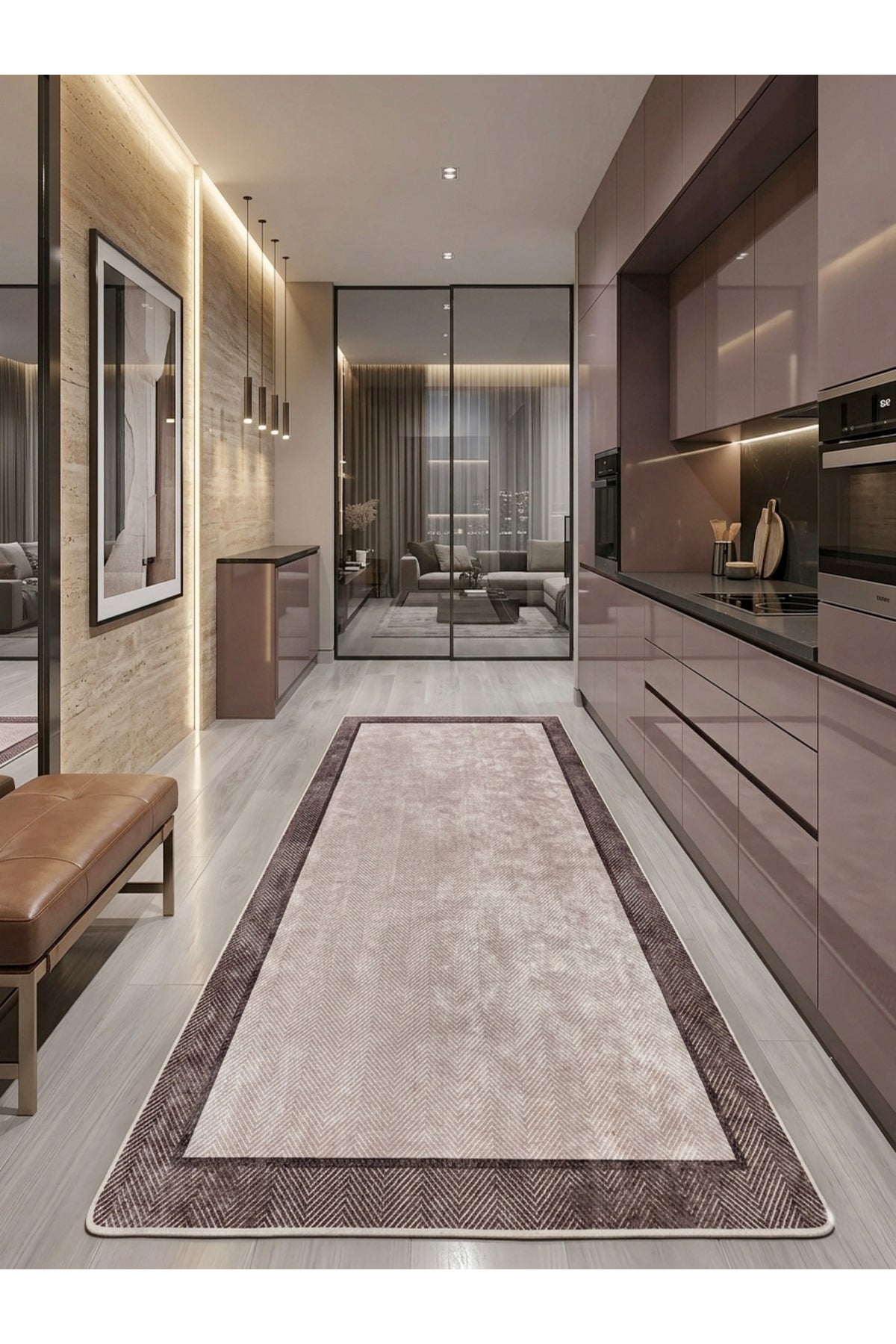Modern Lateks Taban Salon Yolluk Antre Halı