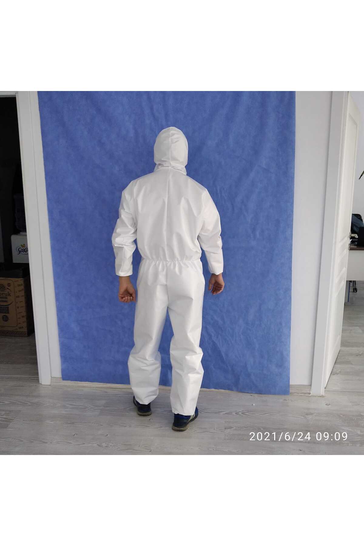 Tek Kullanımlık Koruyucu Lamineli Tulum-Esnek-Hafif-Konforlu-5 Li Set