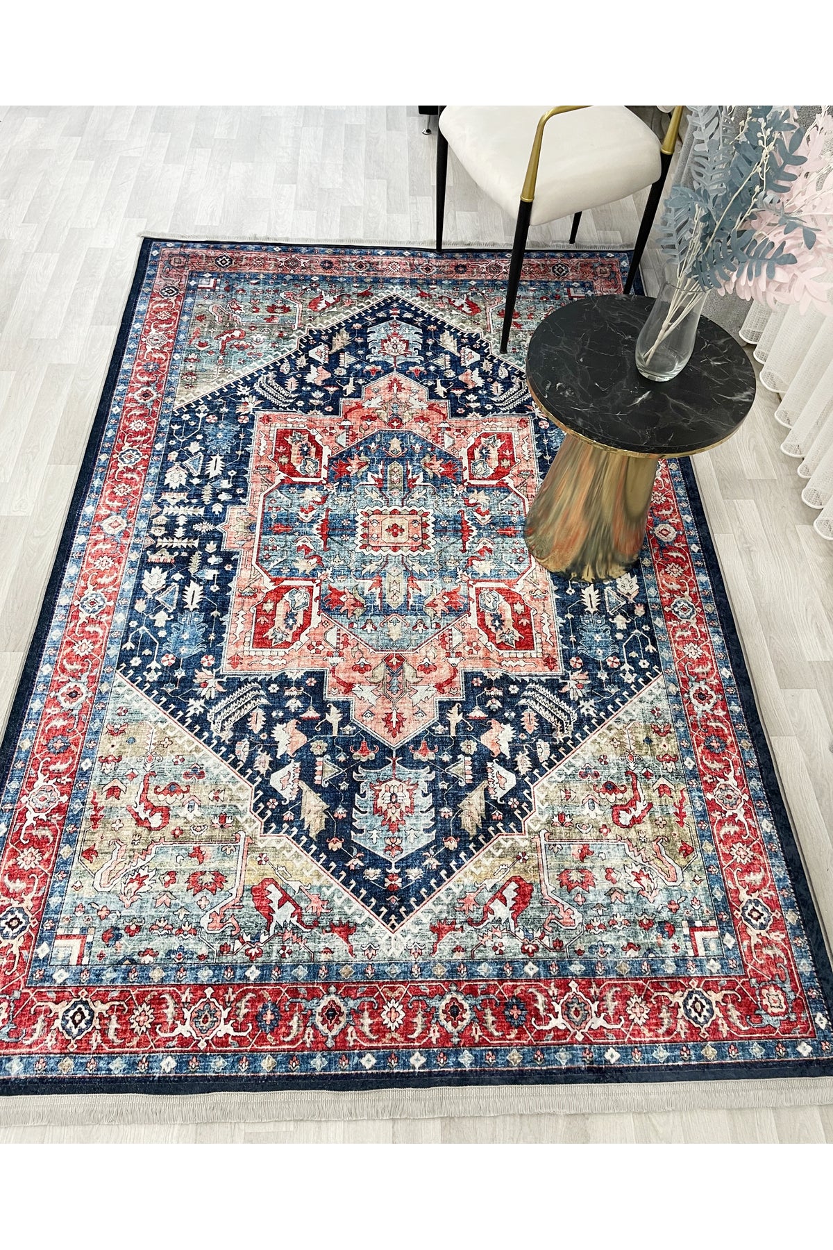 Kilim Motifli SAÇAKLI Klasik Kaymaz Taban Halı