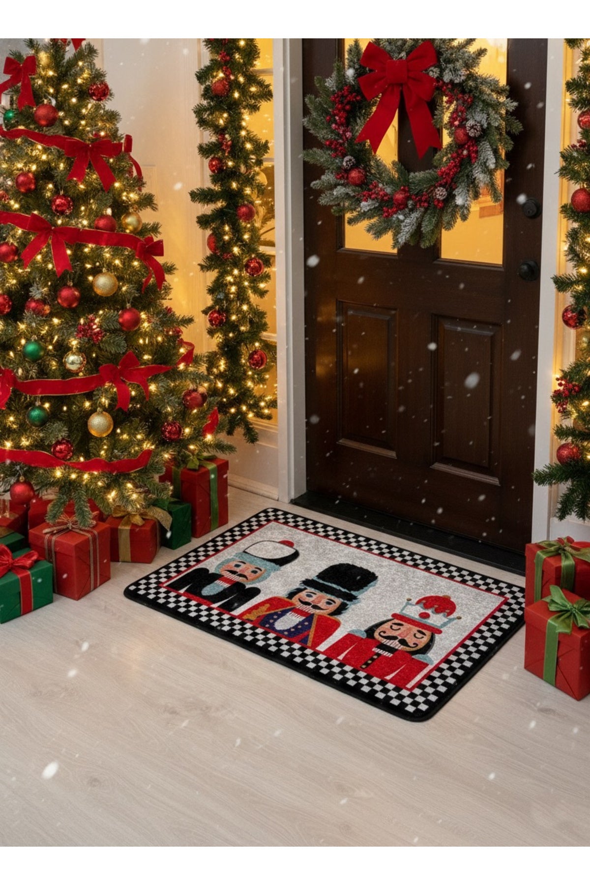 Kurşun Asker Detaylı Dekoratif Yılbaşı Paspas Ölçü 60x90