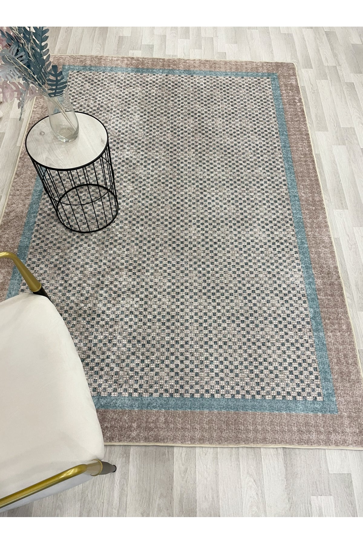GRİ Jüt Sisal Görünüm Bordürlü Kaymaz Taban Yolluk Mutfak Halı