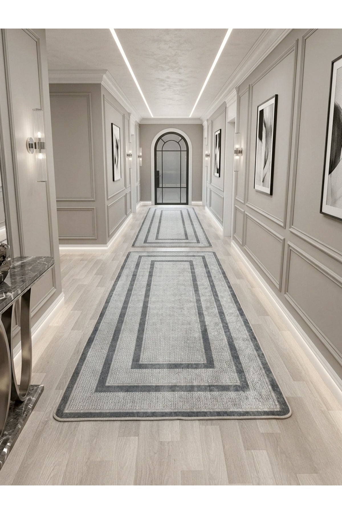 Hasır Jüt Sisal Görünümlü Bordürlü Modern Salon Yolluk Antre Halı