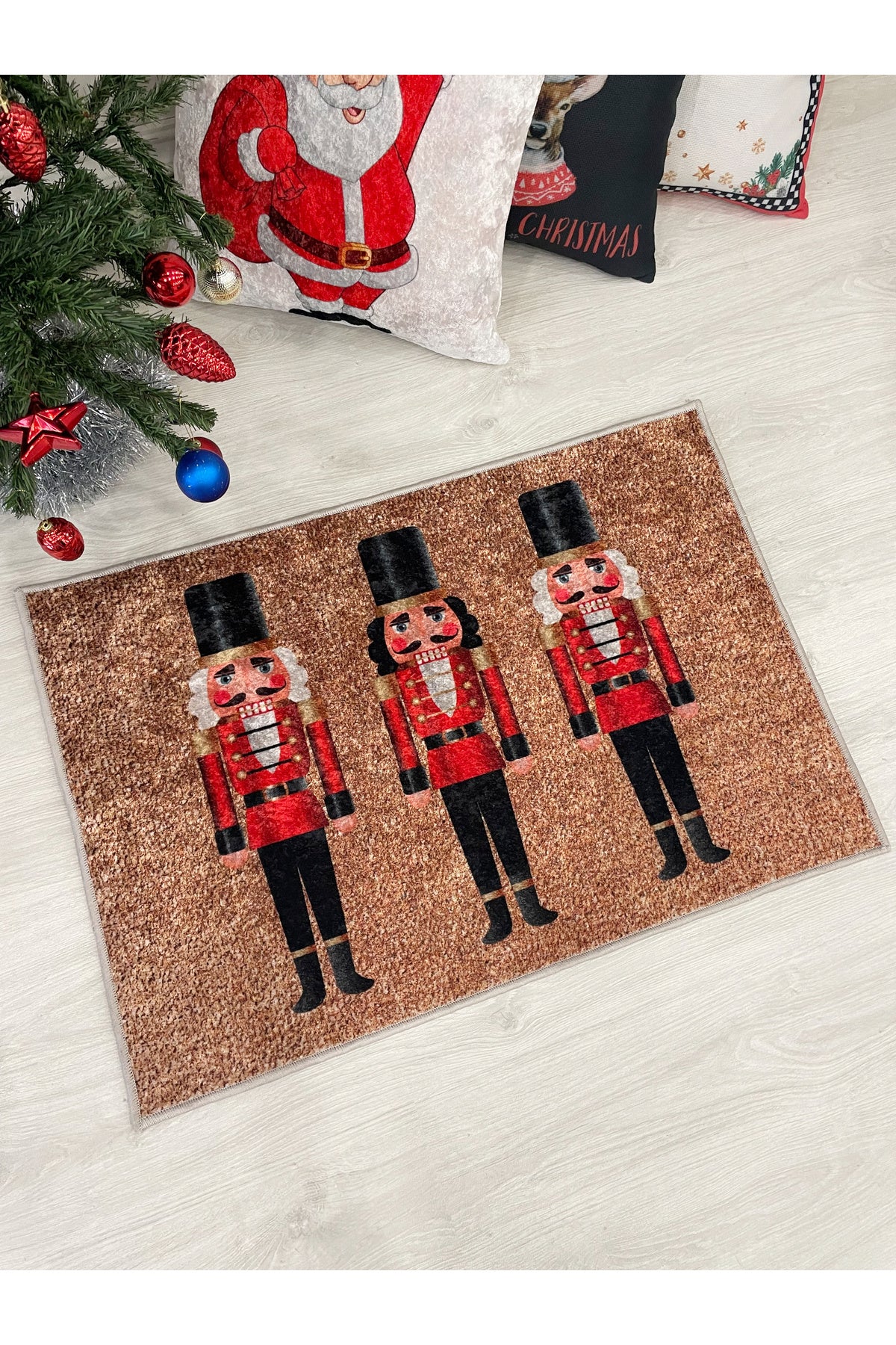 Kurşun Asker Detaylı Dekoratif Yılbaşı Paspas Ölçü 60x90