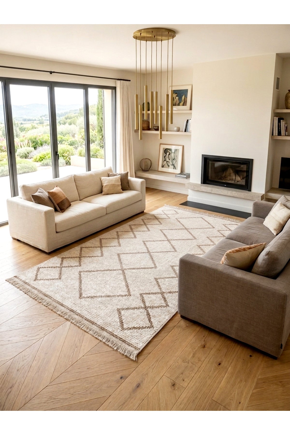 Geometrik Desen Lateks Taban Salon ve Yolluk Antre Halı