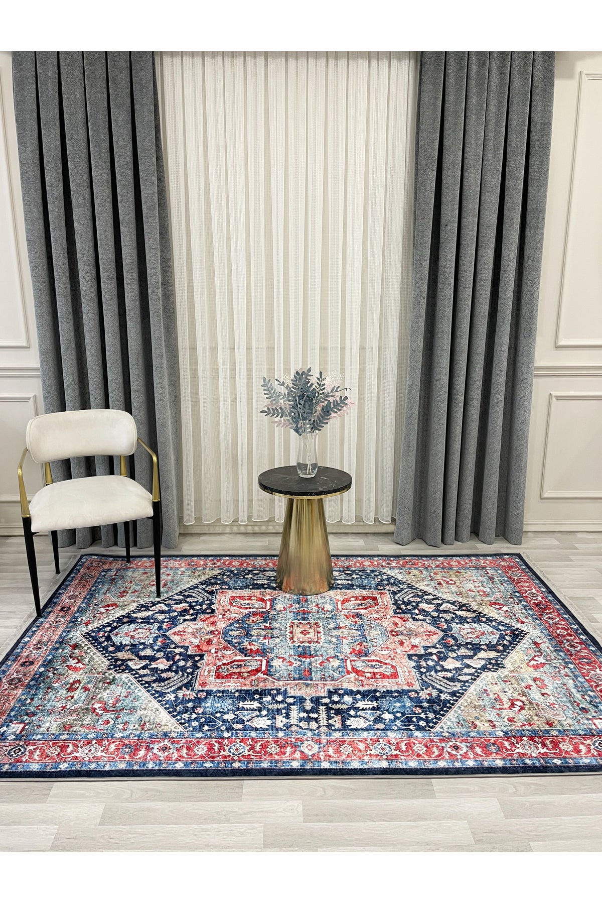 Kilim Motifli SAÇAKLI Klasik Kaymaz Taban Halı