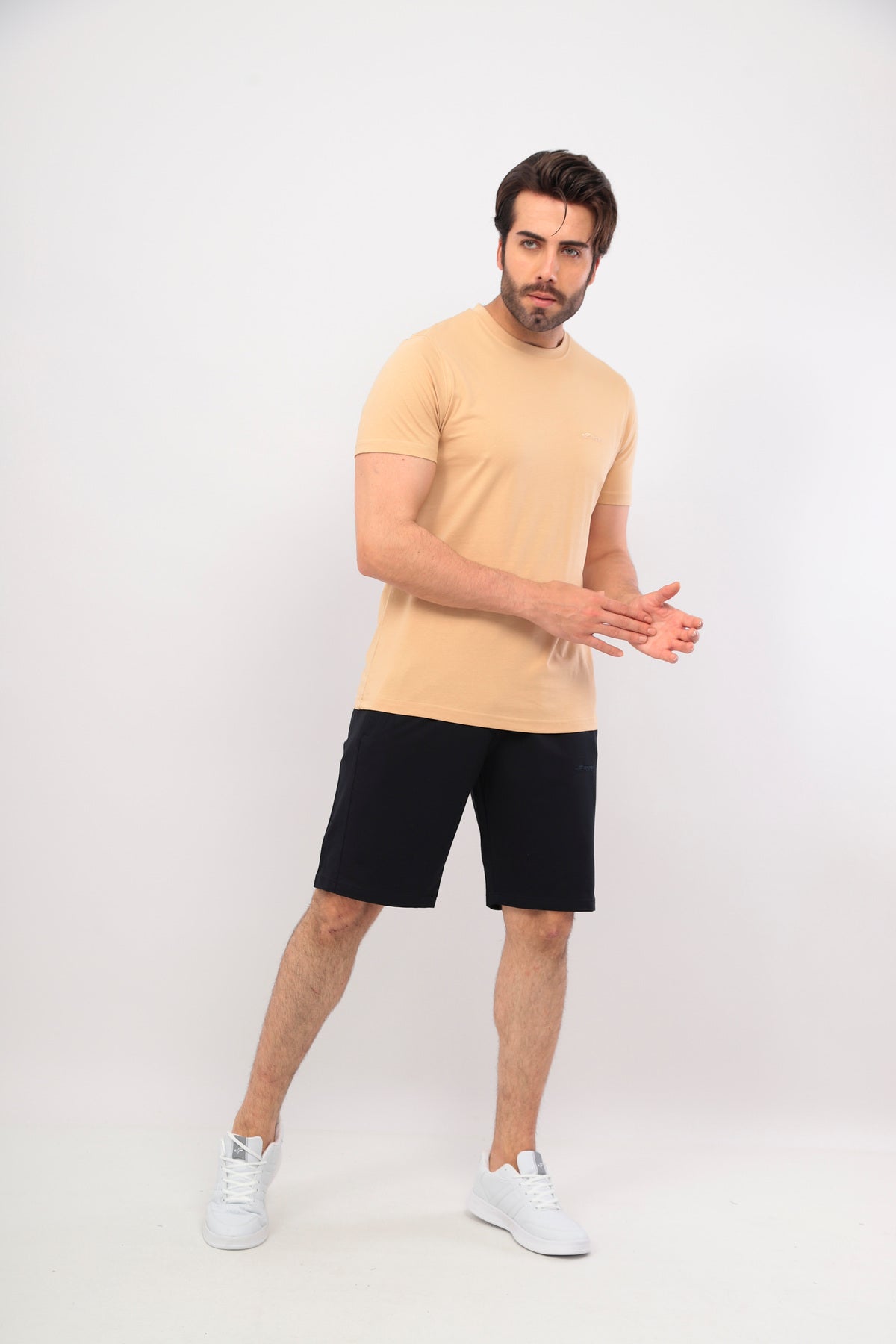 Erkek Bisiklet Yaka Tişört Kısa Kollu Basic Pamuklu Günlük Rahat T-Shirt