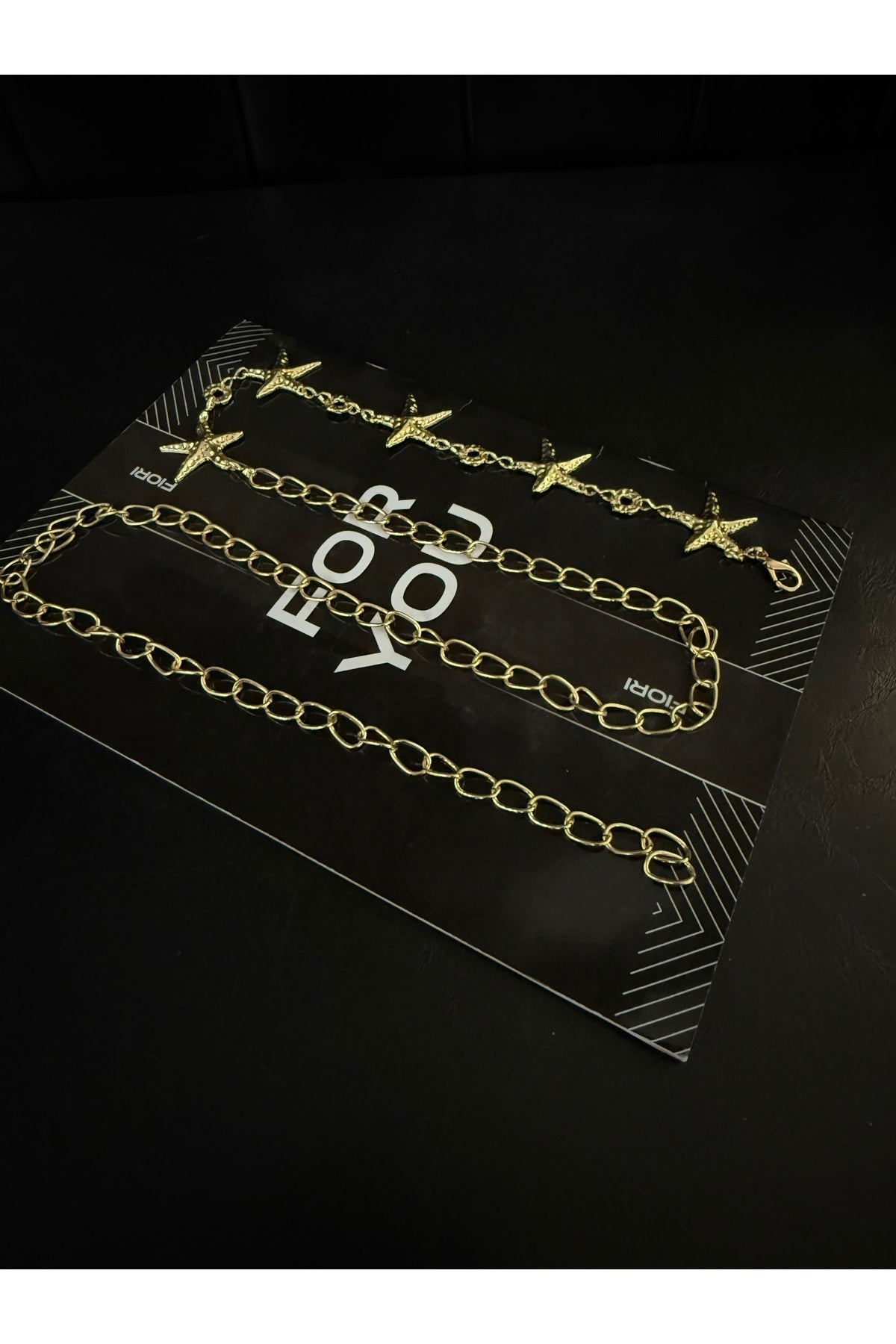 Yıldız Gold Zincir Detaylı Kadın Bel Kemeri,Elbise Kemeri,Etek Kemeri,Pantolon Kemeri