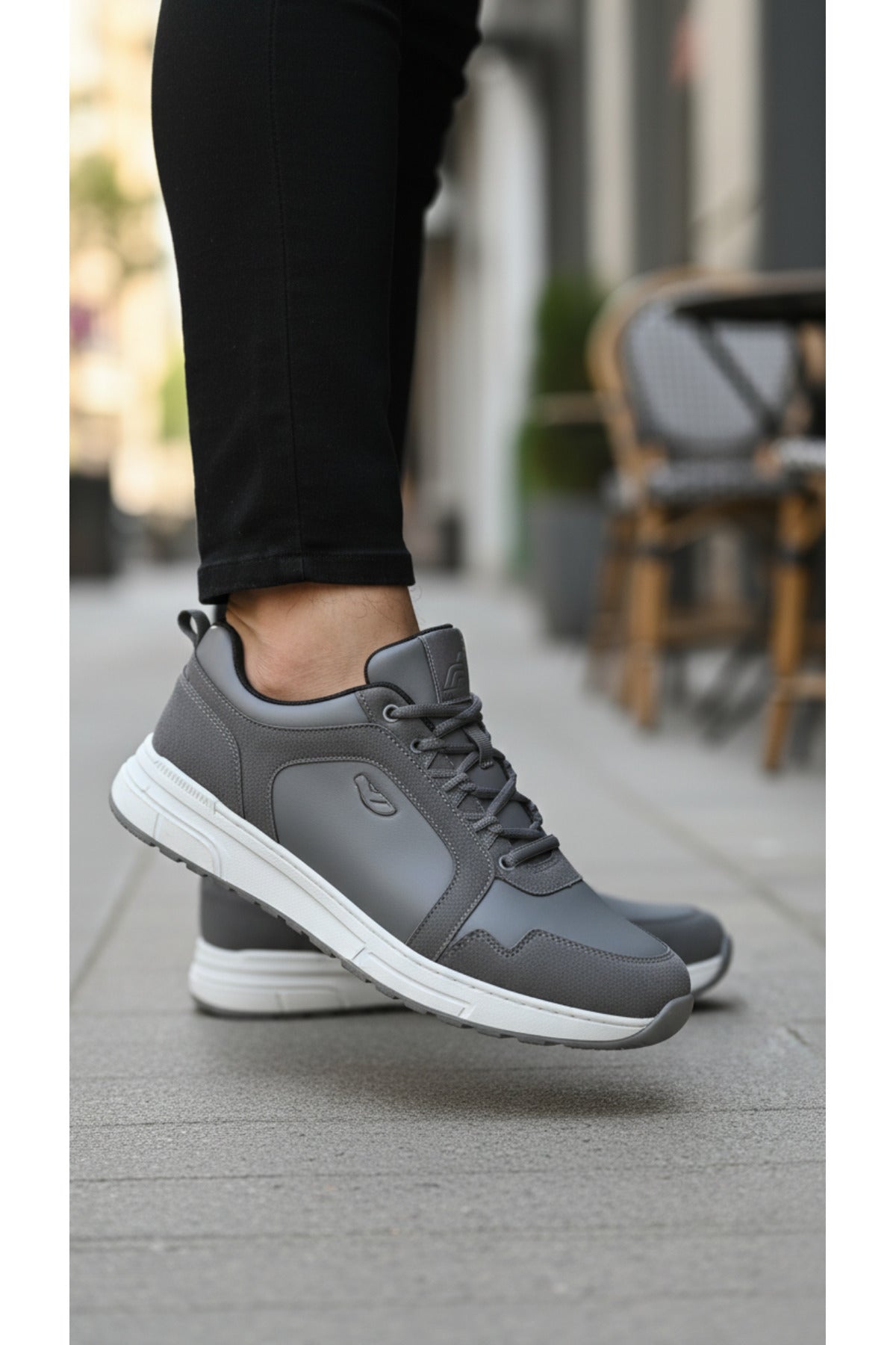 Erkek Füme Taban Kalın Spor Ayakkabı Rahat, Hafif, Darbe Emici Günlük Sneaker