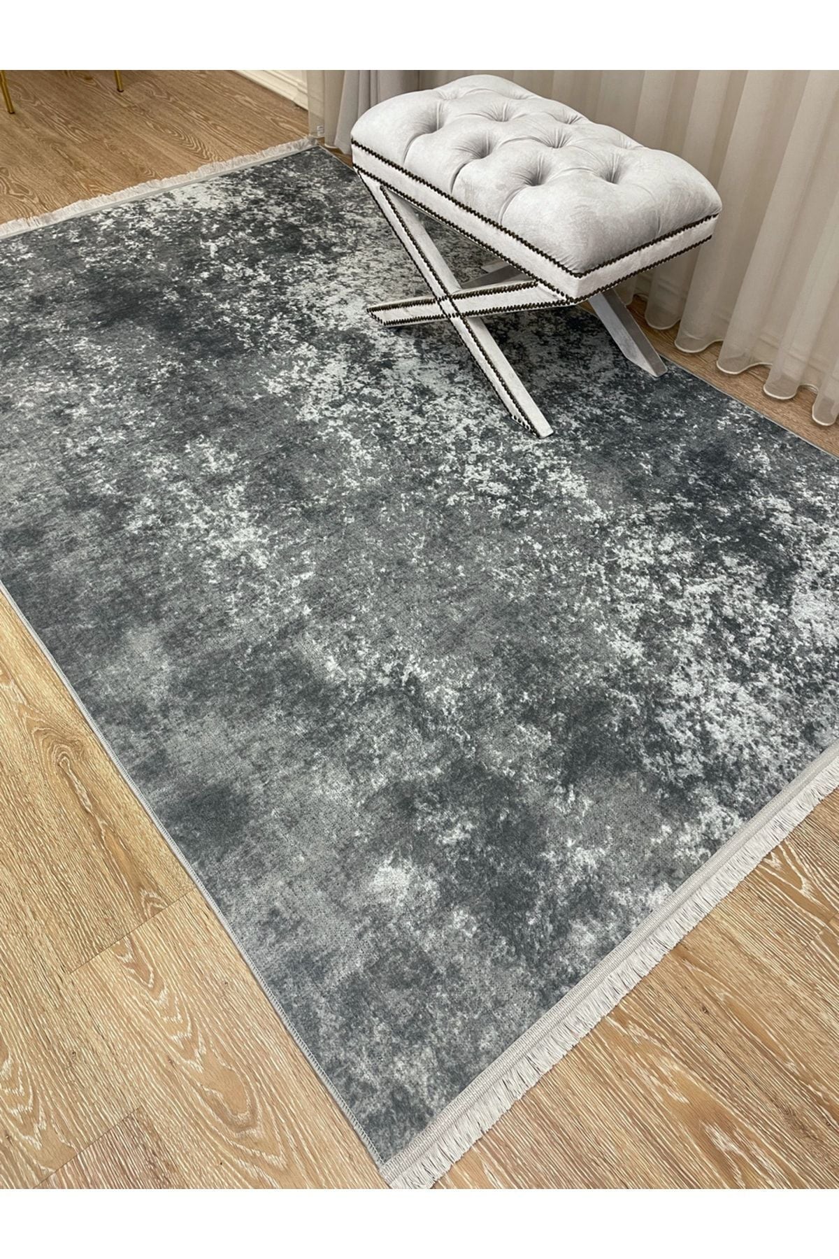 Düz Gri Lateks Modern Halı