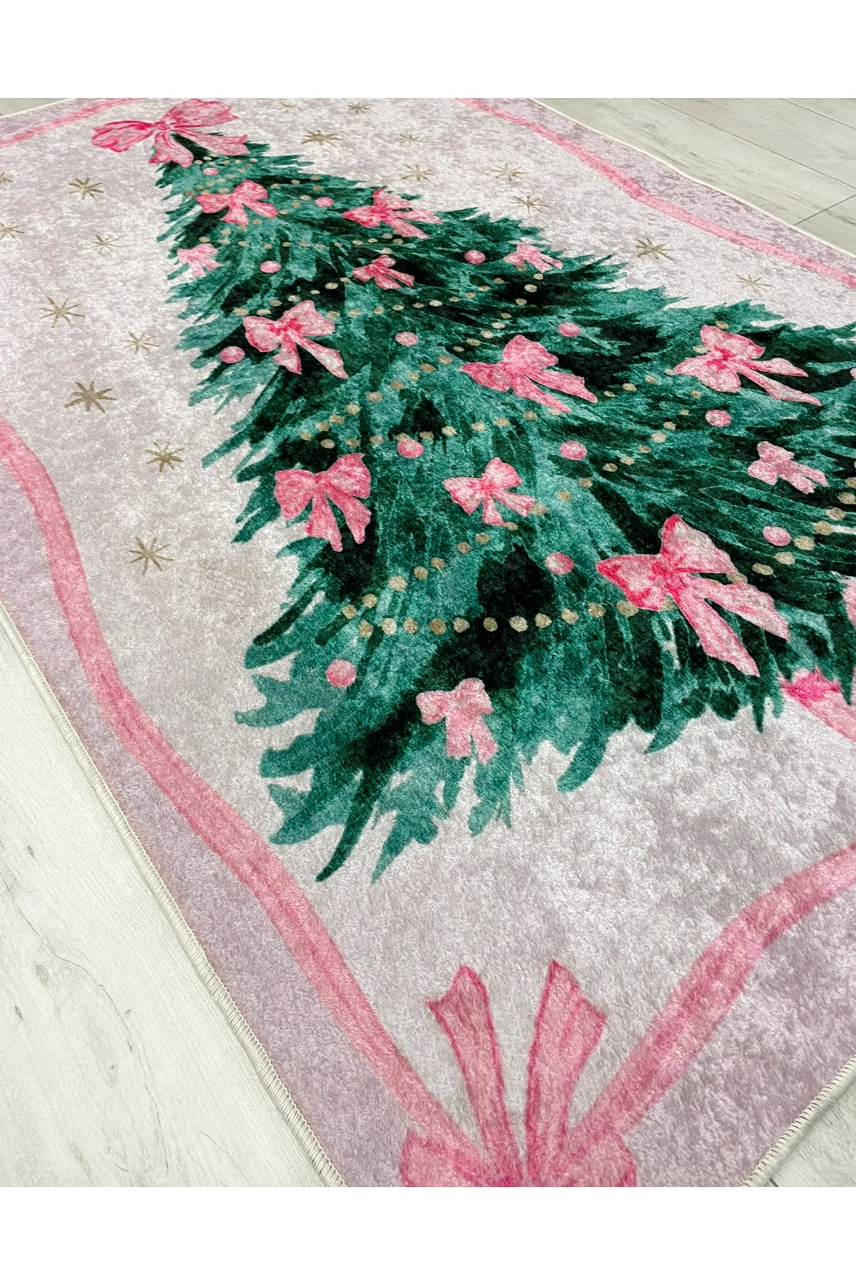 Pembe Renk - Yeniyıl Konsept Yılbaşı Halı