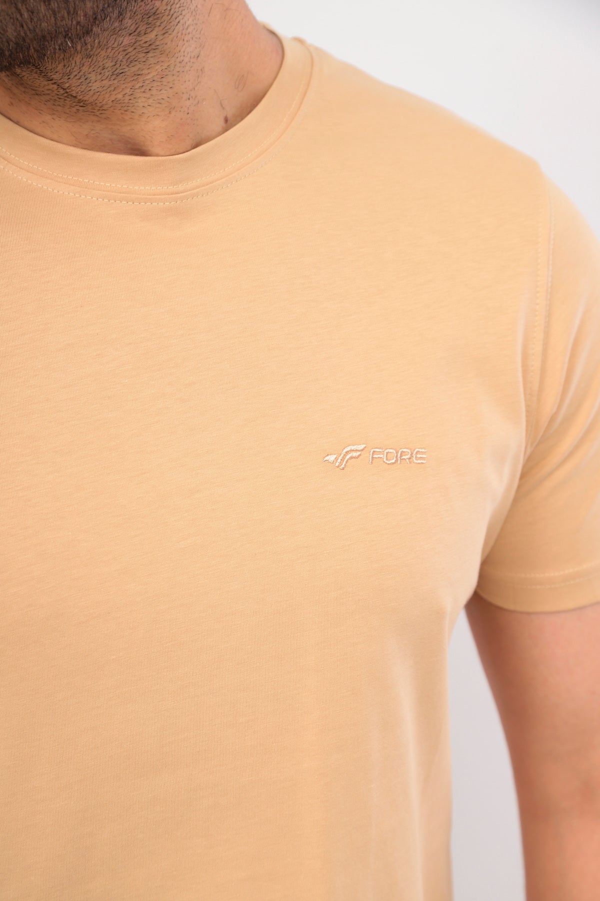 Erkek Bisiklet Yaka Tişört Kısa Kollu Basic Pamuklu Günlük Rahat T-Shirt