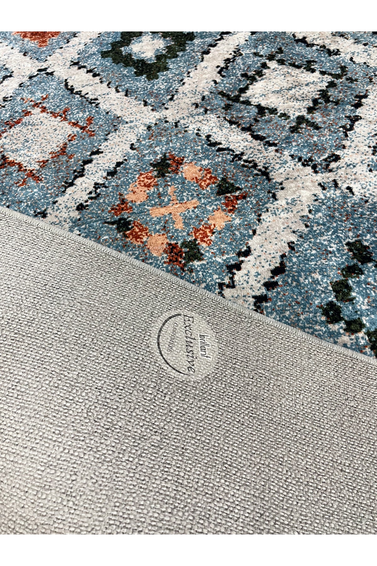 Kilim Motifli Bohem Kaymaz Taban Yolluk Halı