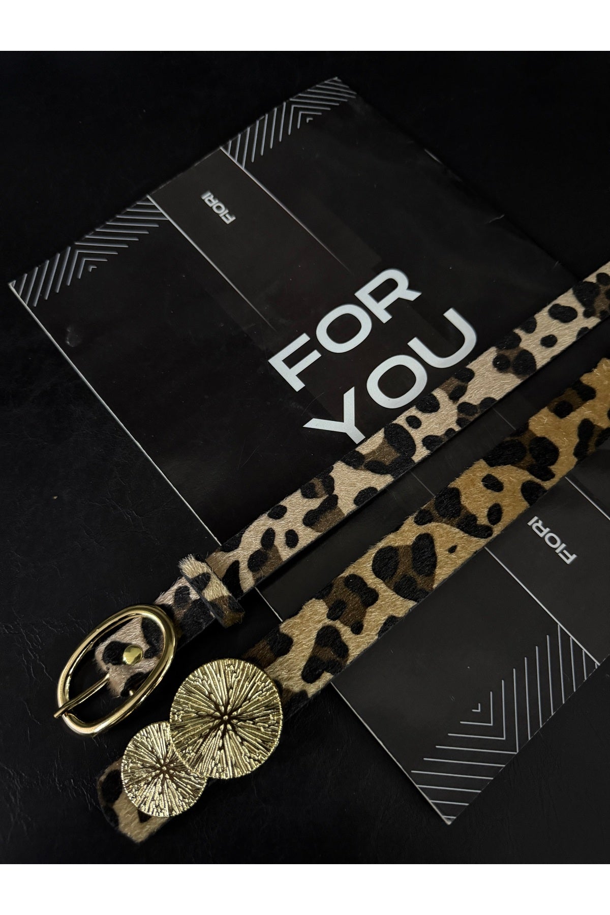 3’lüYuvarlak Gold Toka Leopar Kadın Kemeri, Pantolon Kemeri, Ceket Kemeri, Elbise Kemeri, Gömlek Kem