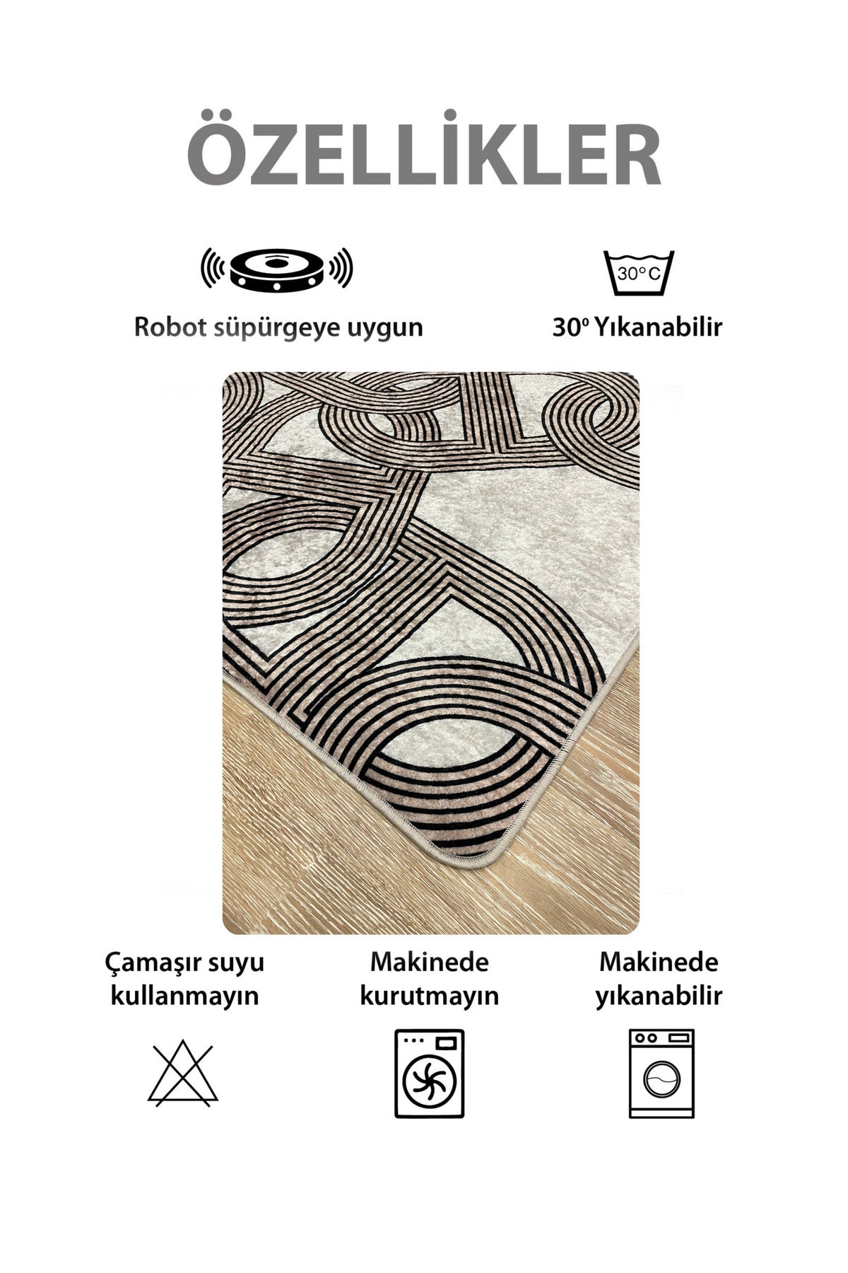 Çengel Desen Modern Desen Lateks Taban Halı
