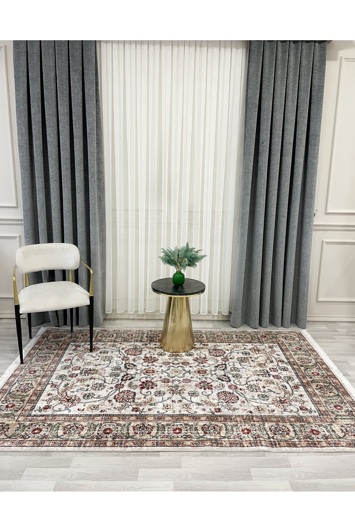 Kilim Motifli SAÇAKLI Klasik Kaymaz Taban Halı