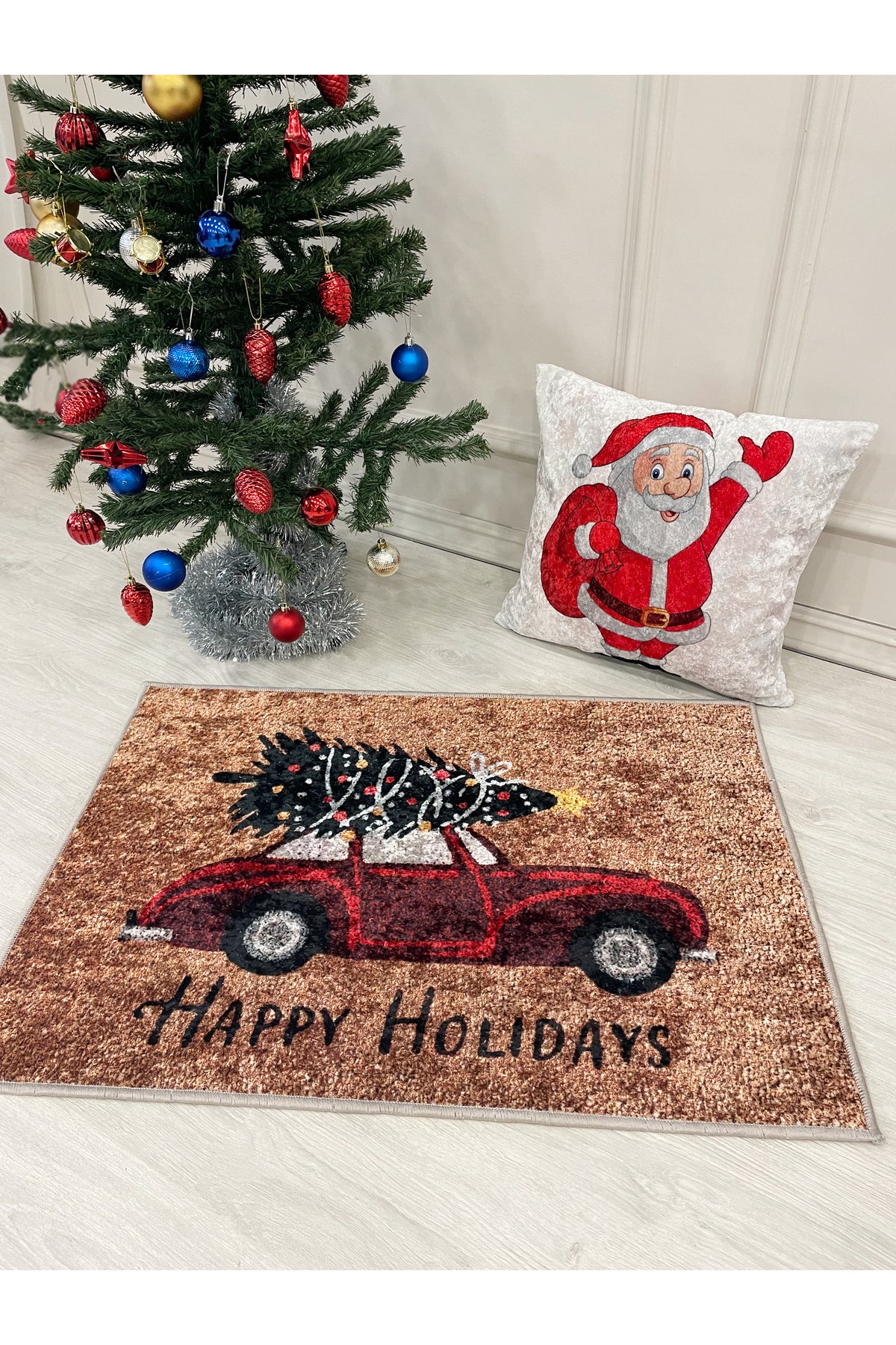 Happy Holidays Yılbaşı Paspas 60x90 Ölçü 60x90