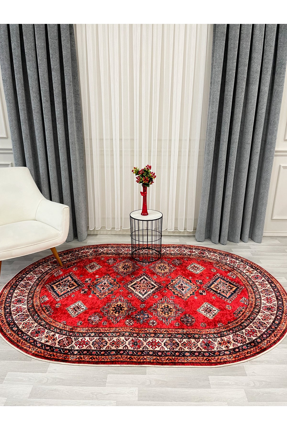 Kilim Motifli Klasik Kaymaz Taban Halı