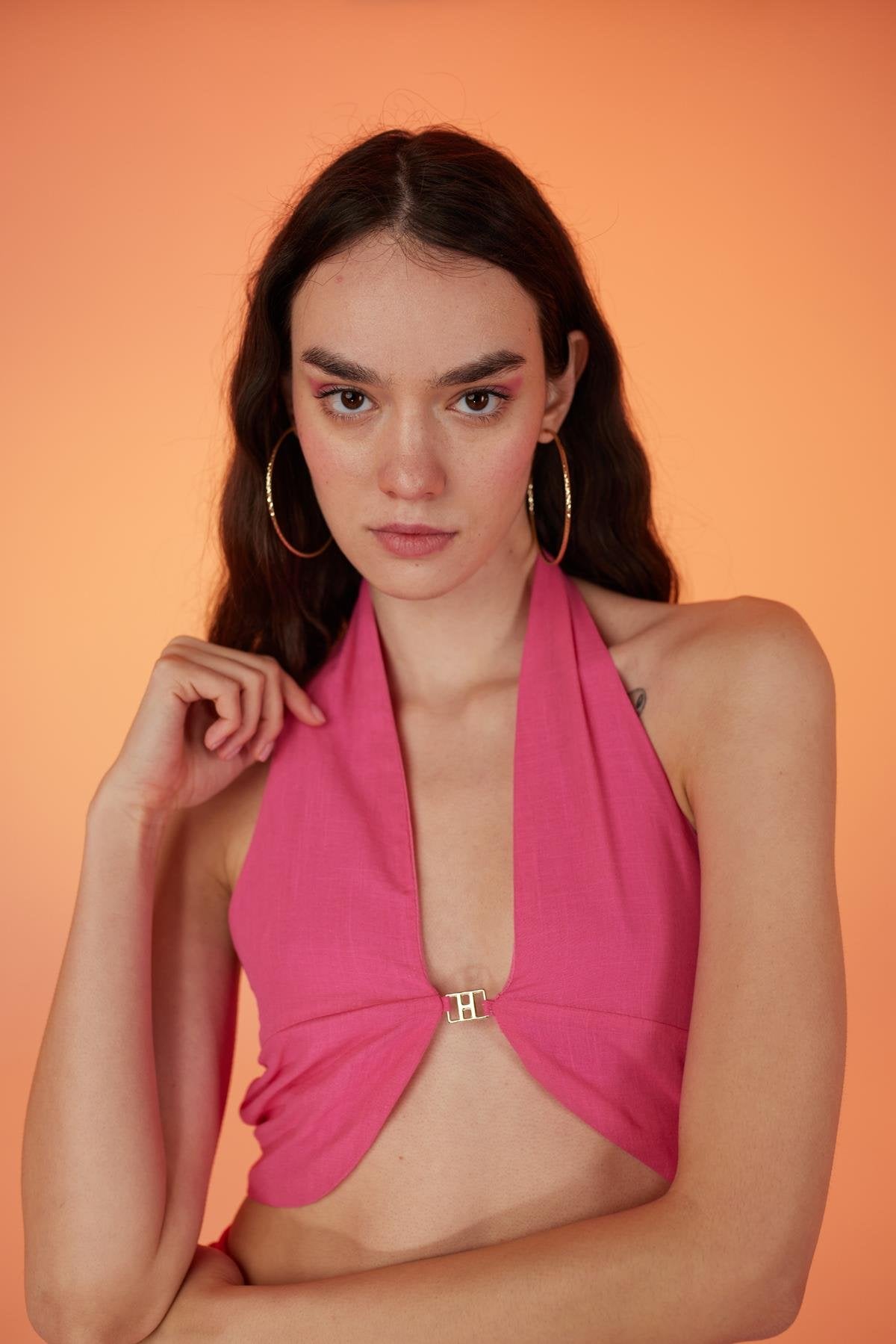 Rise Aksesuarlı Bluz Pembe