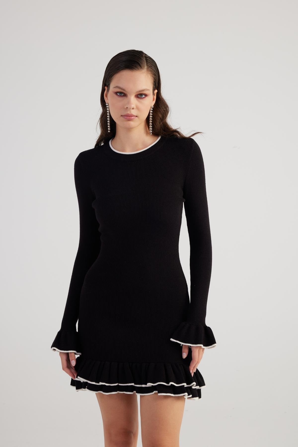 Rebeca Triko Elbise Siyah