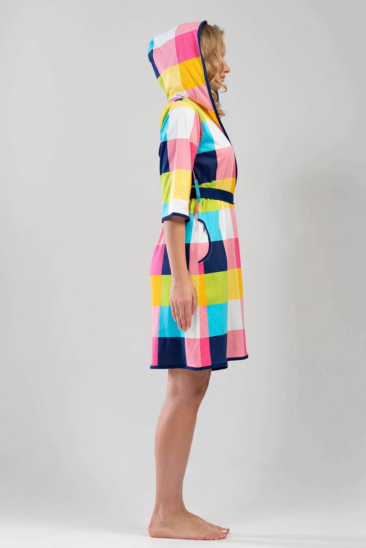 Woman Colorful Hoodie Dressing Gown