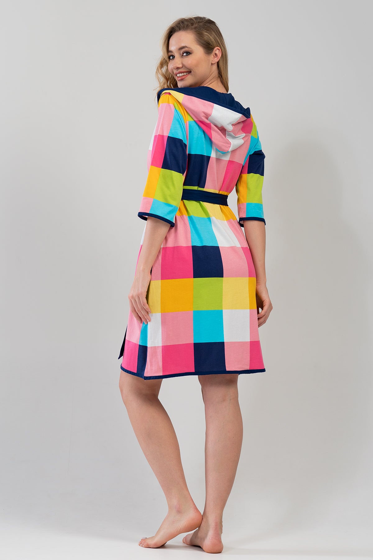 Woman Colorful Hoodie Dressing Gown