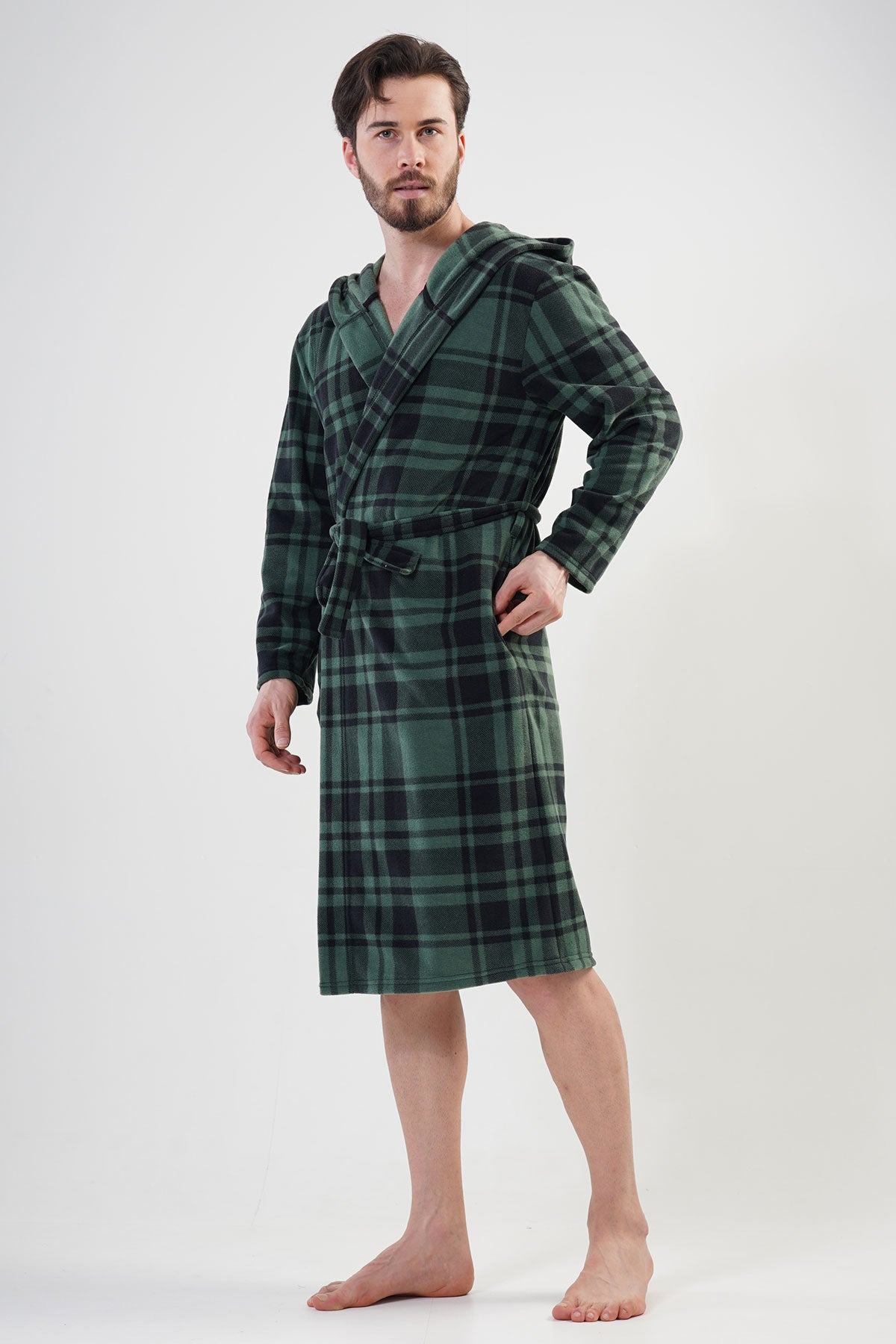 ERKEK POLAR KAPSONLU UZUN KOL UZUN CEPLI SABAHLIK