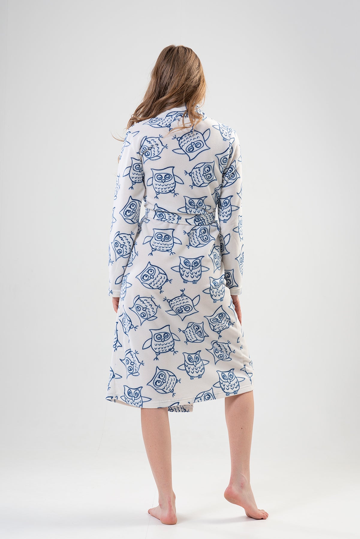 BAYAN POLAR SAL YAKA UZUN KOL UZUN CEPLI SABAHLIK