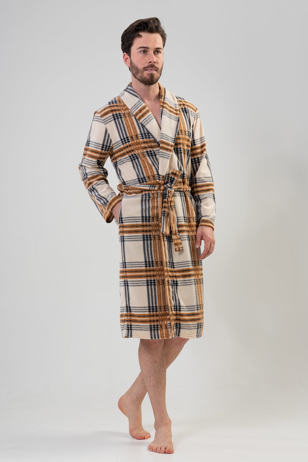 ERKEK POLAR SAL YAKALI UZUN KOL UZUN CEPLI SABAHLIK