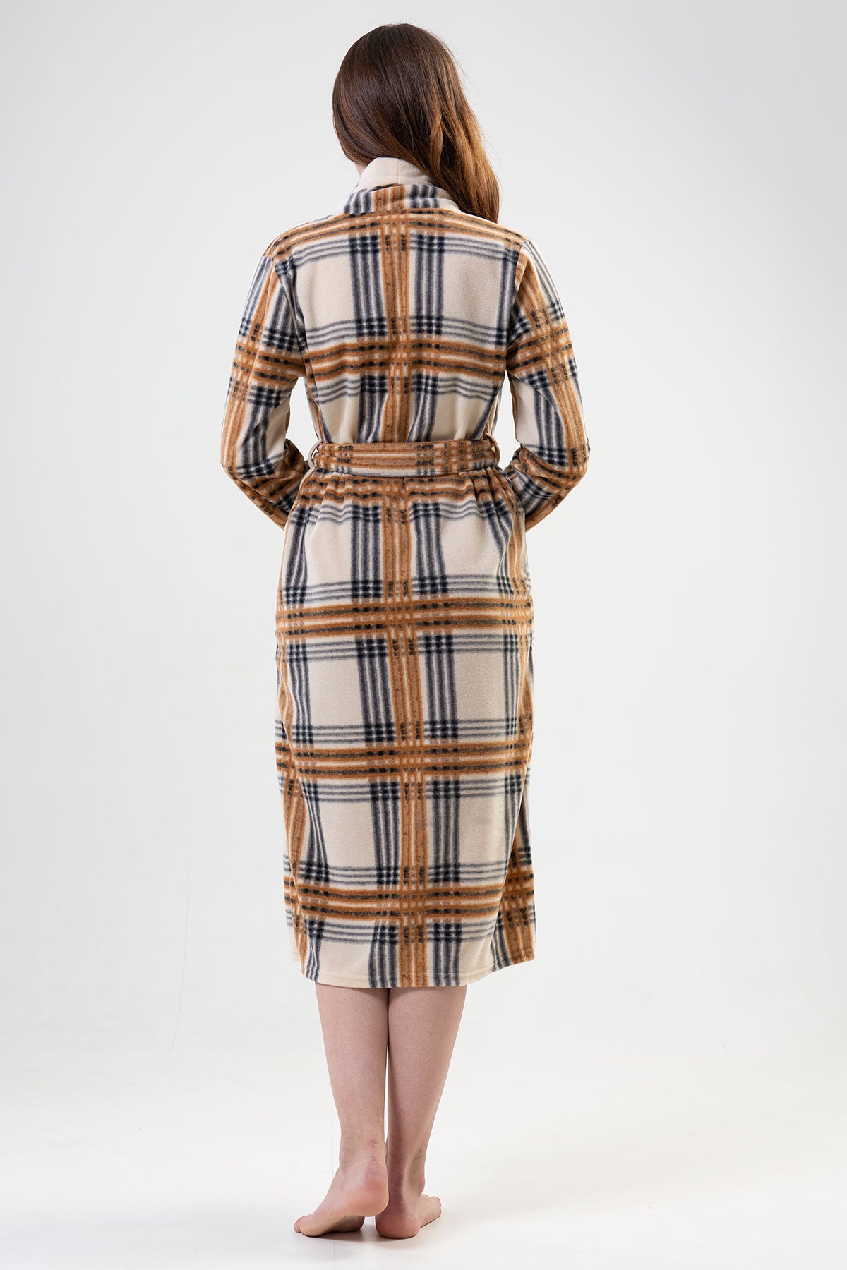 KADIN POLAR SAL YAKA UZUN KOL UZUN SABAHLIK