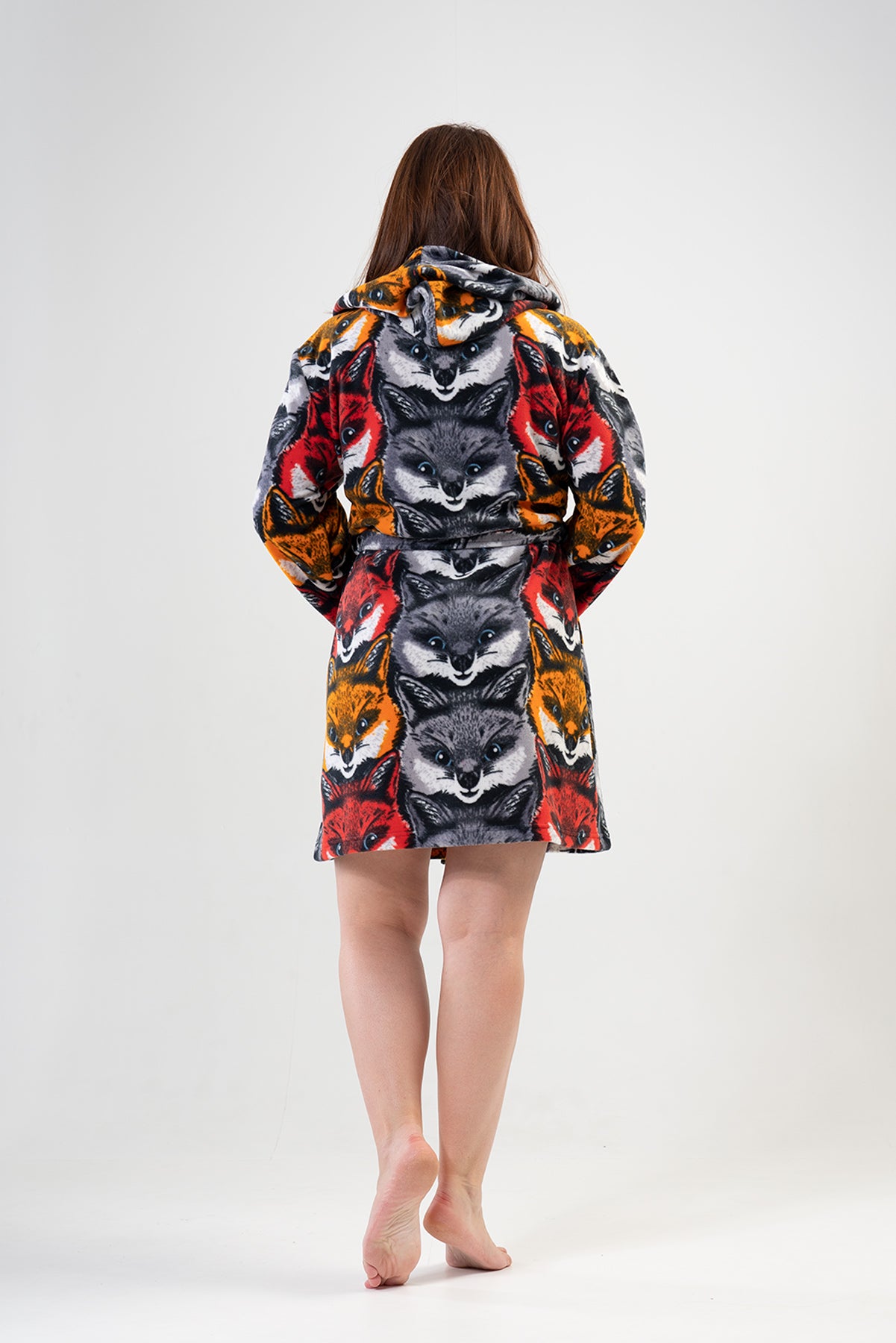 BAYAN POLAR XXL KAPSONLU CEPLI KISA SABAHLIK