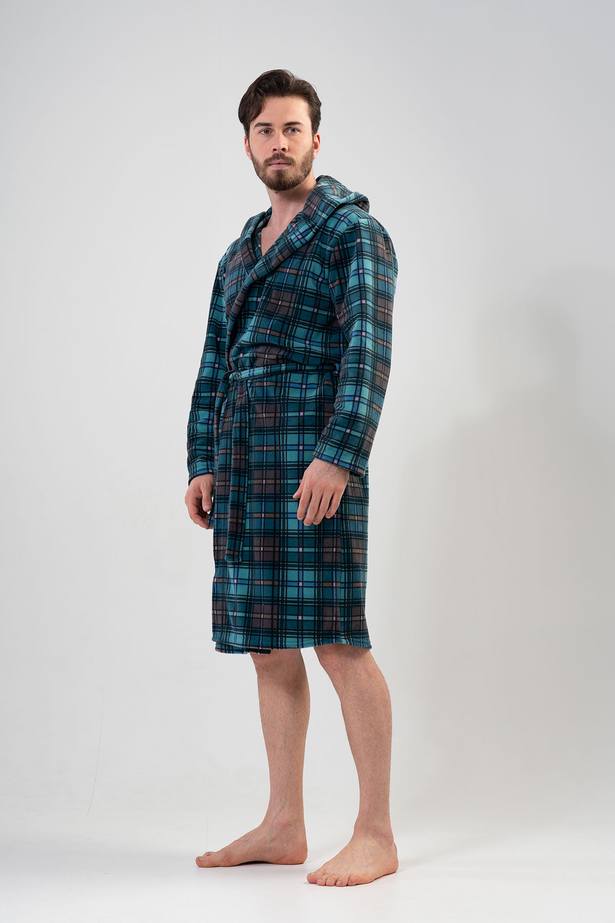 ERKEK POLAR KAPSONLU UZUN KOL UZUN CEPLI SABAHLIK