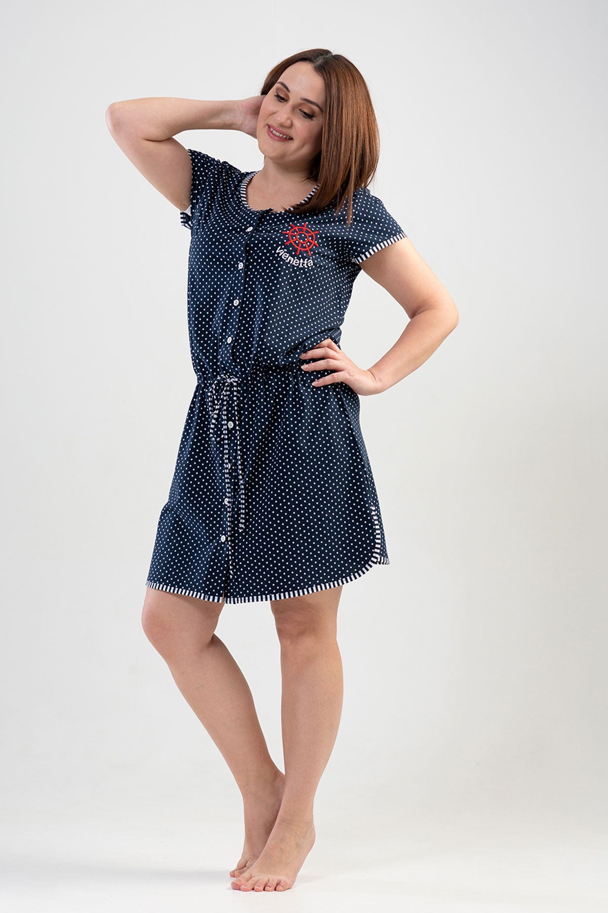 BAYAN P.SUPREM XXL O YAKA KEP KOL TAMAMI DUGMELI TUNIK