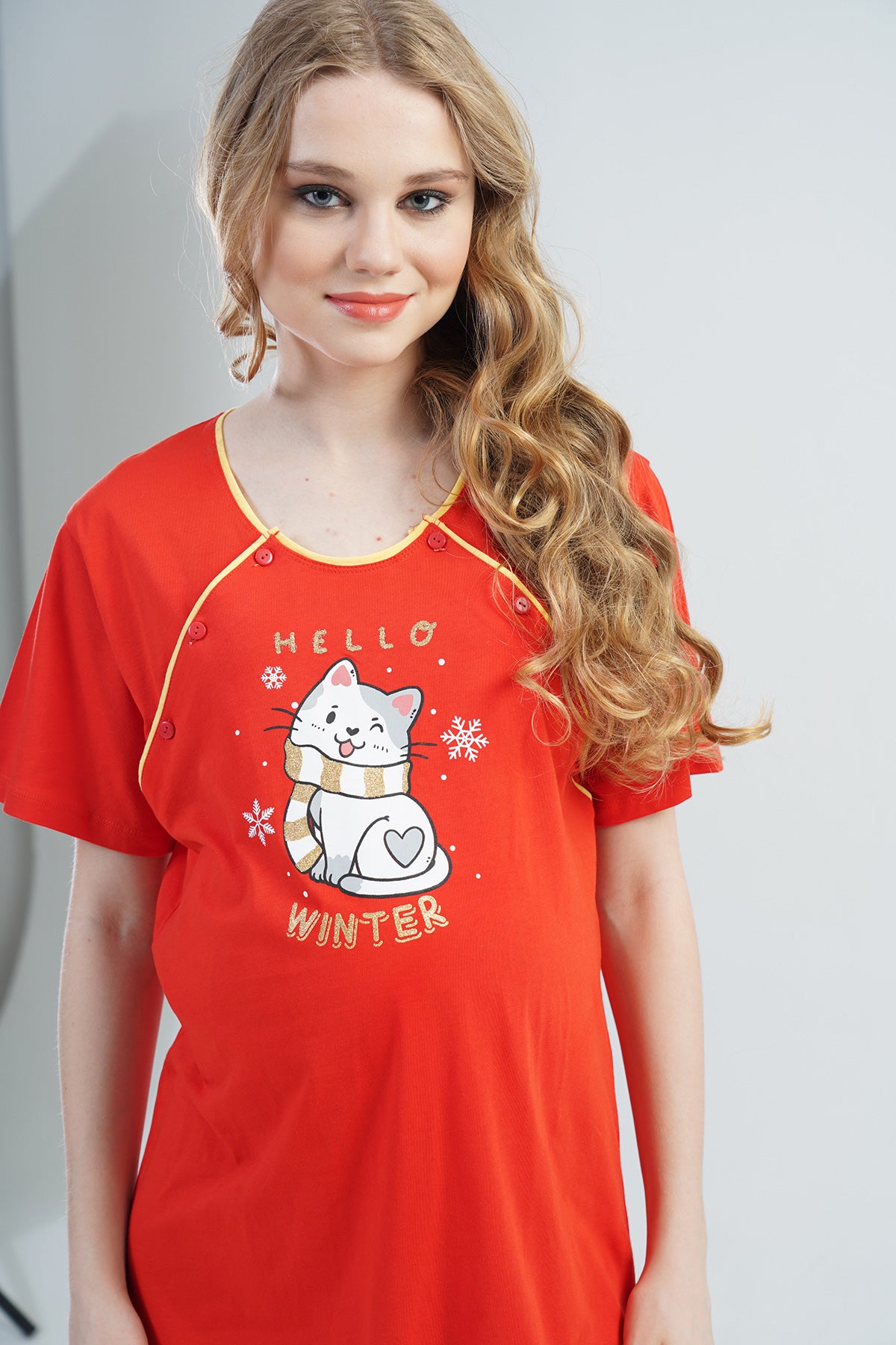 BAYAN P.SUPREM CIFT PATLI KISA KOL HAMILE TUNIK